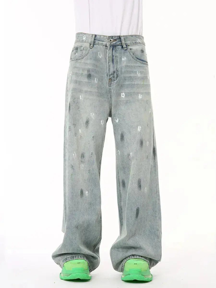 Japanese Brand Retro loose casual graffiti jeans Size US 32 / EU 48 - 1 Thumbnail