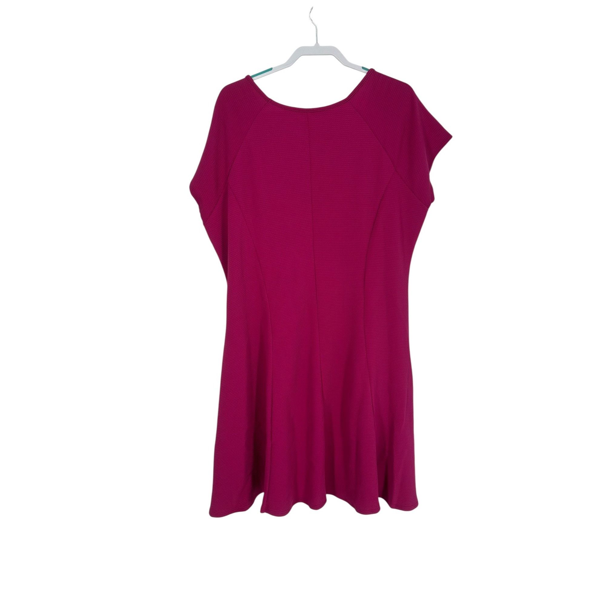 Other 24Seven Dress - Fuchsia Pink Textured Skater NWT - Plus 3X Size 3XL / US 20-22 - 3 Thumbnail