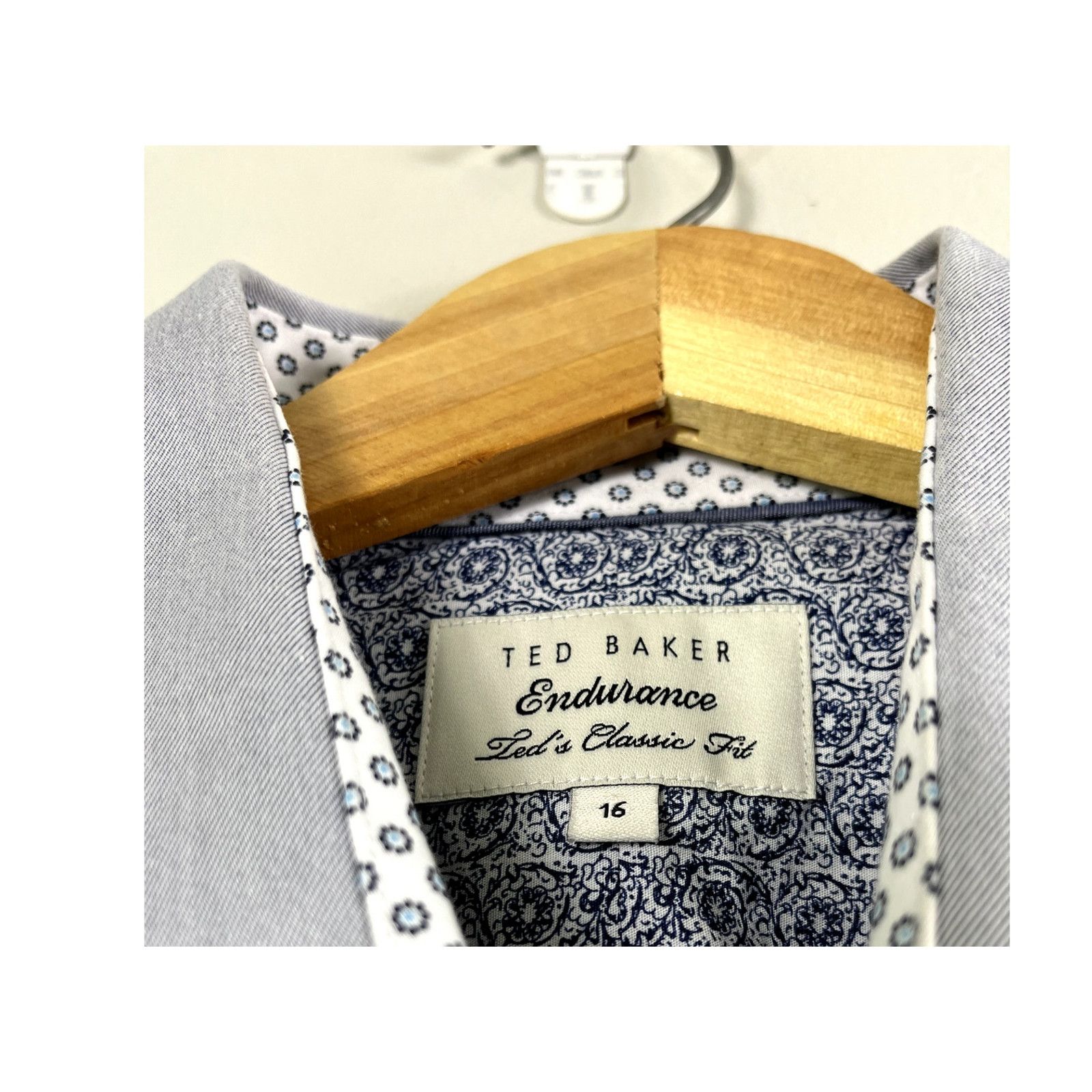 Ted Baker Men's Blue Ted Baker Button Front Dress Shirt 16 Size US M / EU 48-50 / 2 - 2 Thumbnail