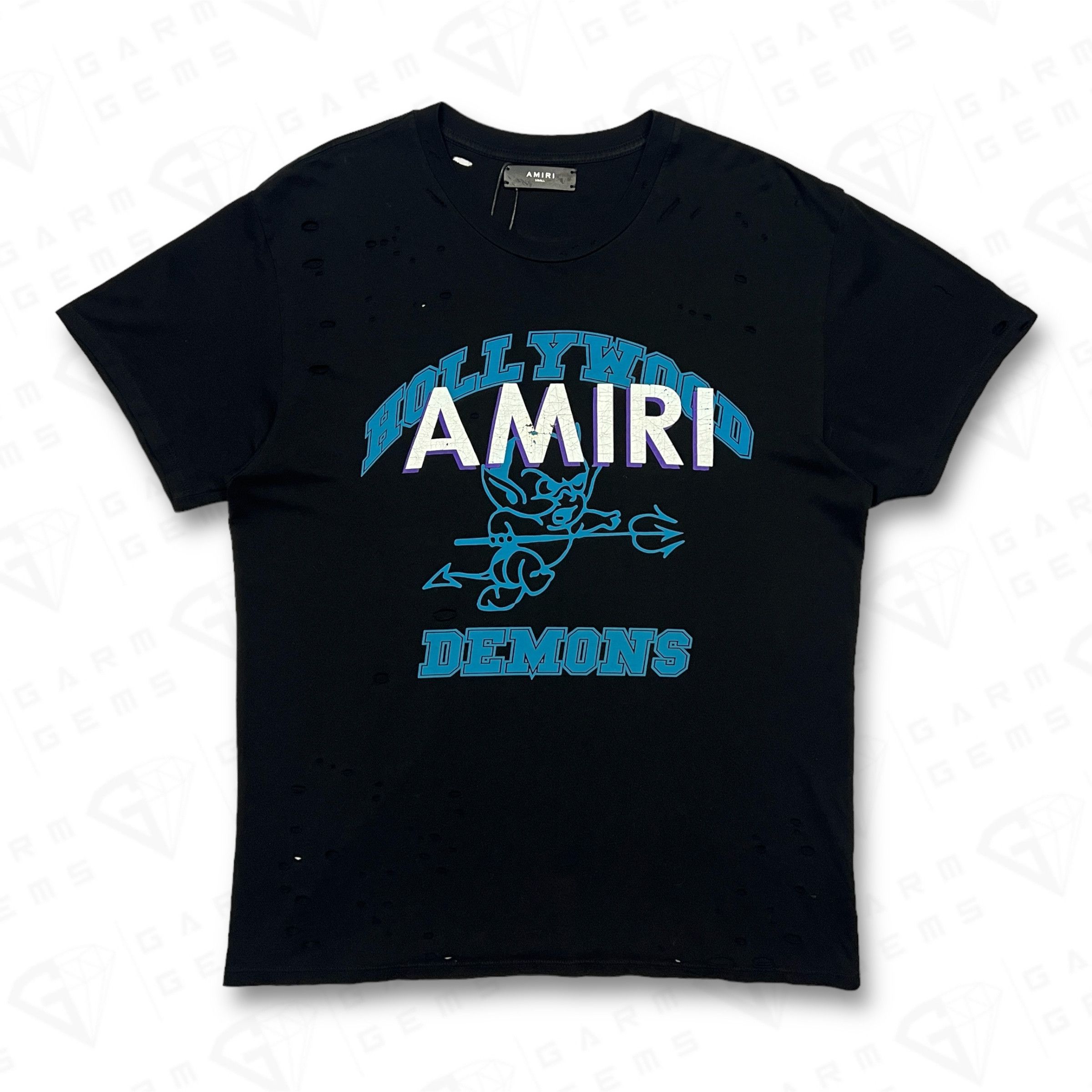 Amiri Amiri Hollywood Demons Distressed T-Shirt Size US S / EU 44-46 / 1 - 1 Thumbnail