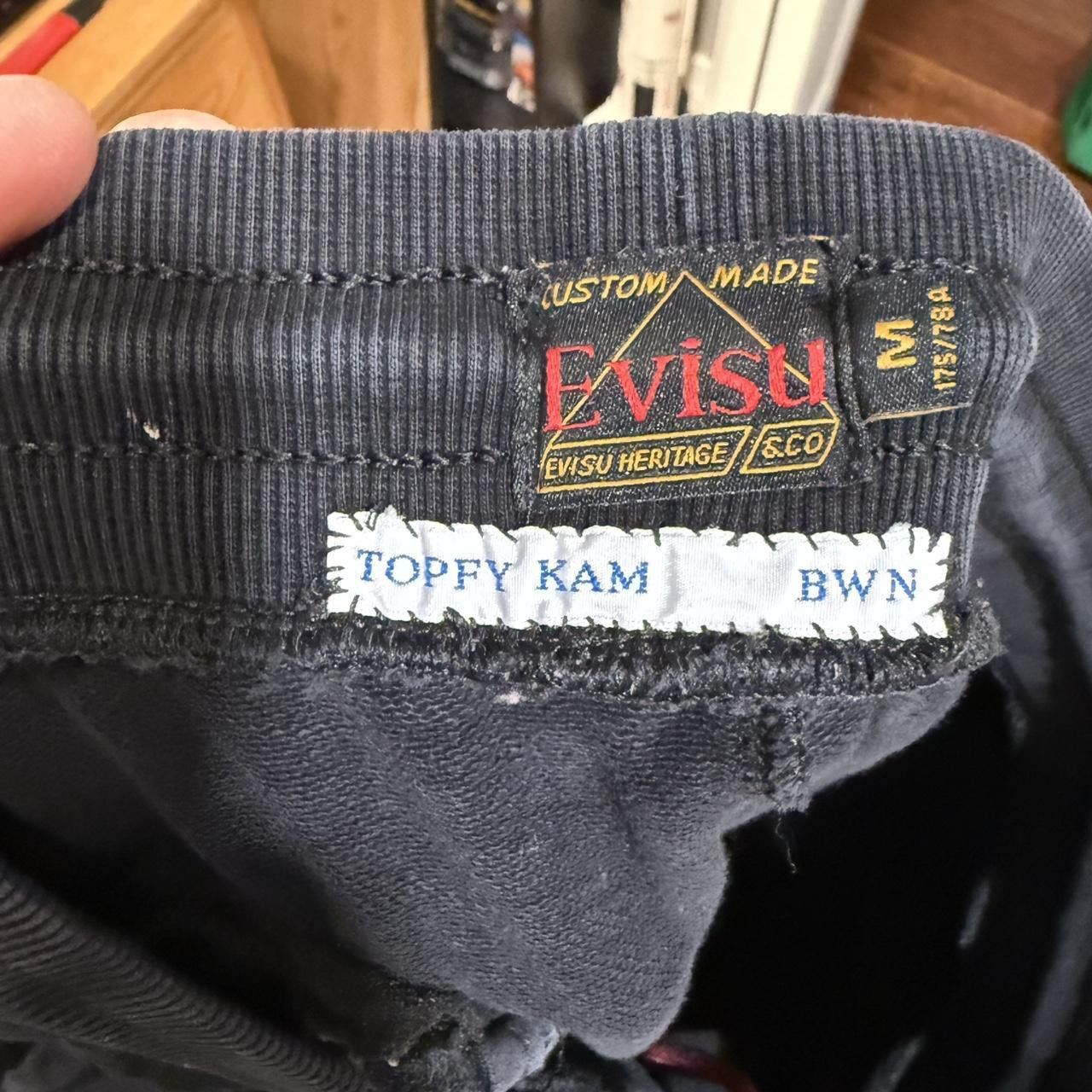 Evisu Y2K Evisu Seagull Print Black Embroidered Cuffed Sweatpants Size US 30 / EU 46 - 3 Thumbnail