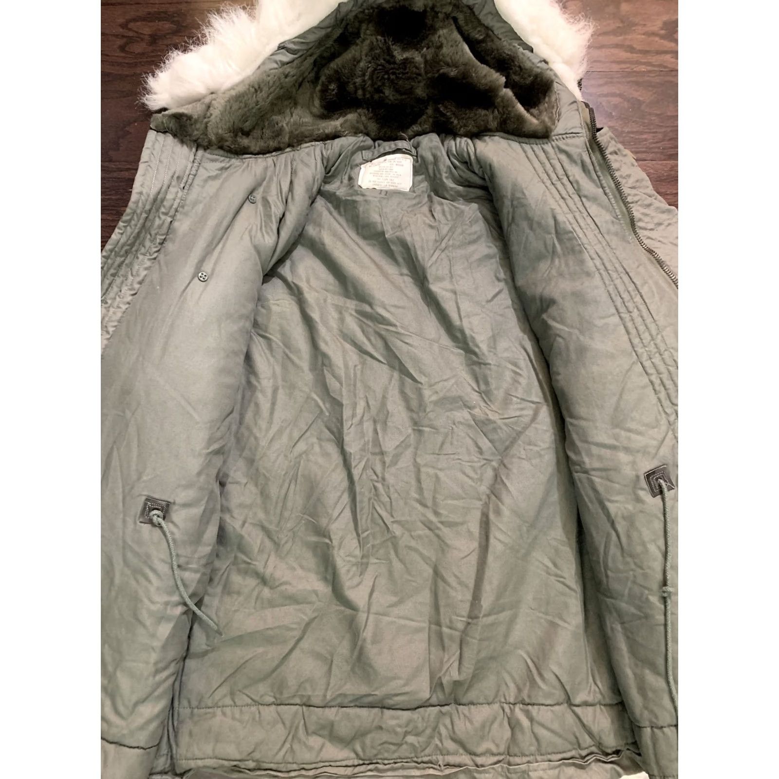 Alpha Industries VINTAGE Alpha N-3B Air Crew Jacket Parka USAF 59 Mens Medium Green Wool Insulation Fur Trim Zipper Full Zip Hooded Wind-Resistant Military 50s 60s Size US M / EU 48-50 / 2 - 8 Thumbnail