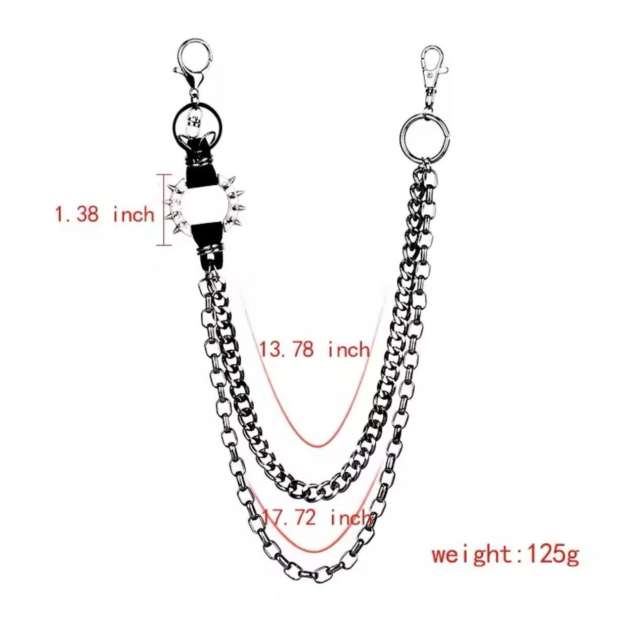Jewelry 2 Layer Waist Punk Wallet Chain Size ONE SIZE - 6 Thumbnail