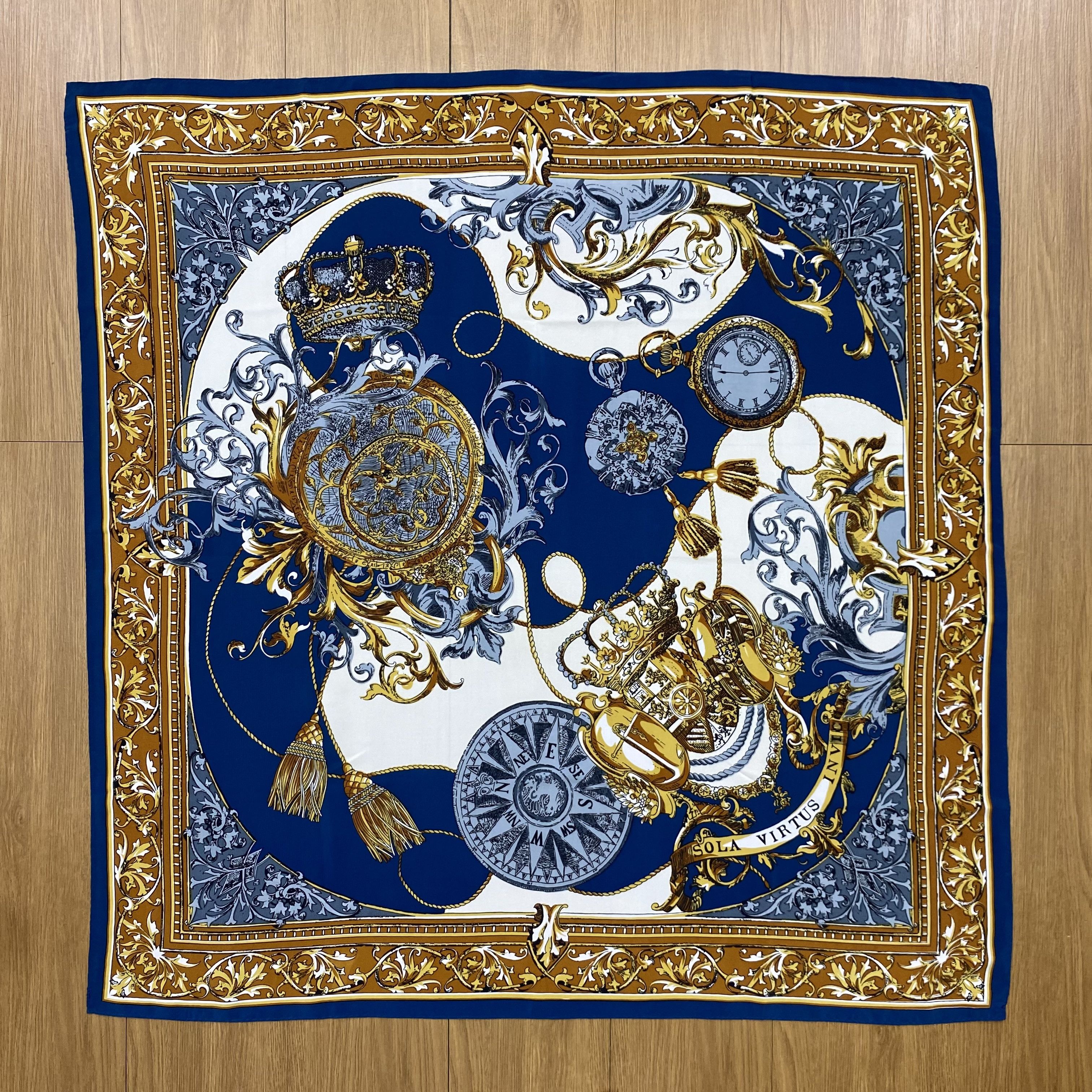 Designer × Vintage Vintage 90s Sola Virtus Silk Scarf Art SSC343 Size ONE SIZE - 1 Thumbnail