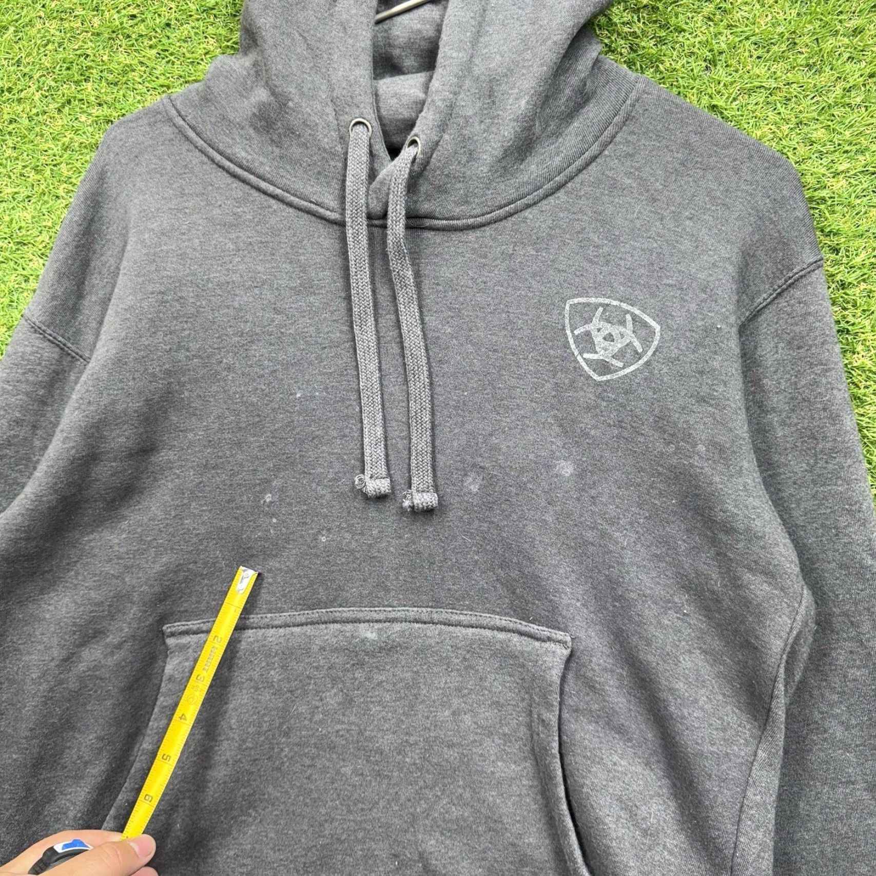 Ariat Ariat Hoodie Mens Small Fleece Pullover Rodeo Western Cowboy Grey Flag Y2K Work Size US S / EU 44-46 / 1 - 7 Thumbnail