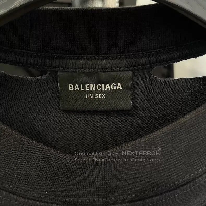 Balenciaga Balenciaga Red tape logo distressed short sleeve T-shirt Size US M / EU 48-50 / 2 - 4 Thumbnail