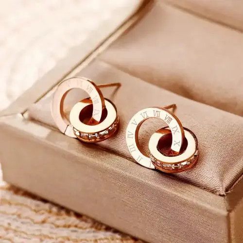 Jewelry Roman Number Carved Earring Size ONE SIZE - 2 Thumbnail