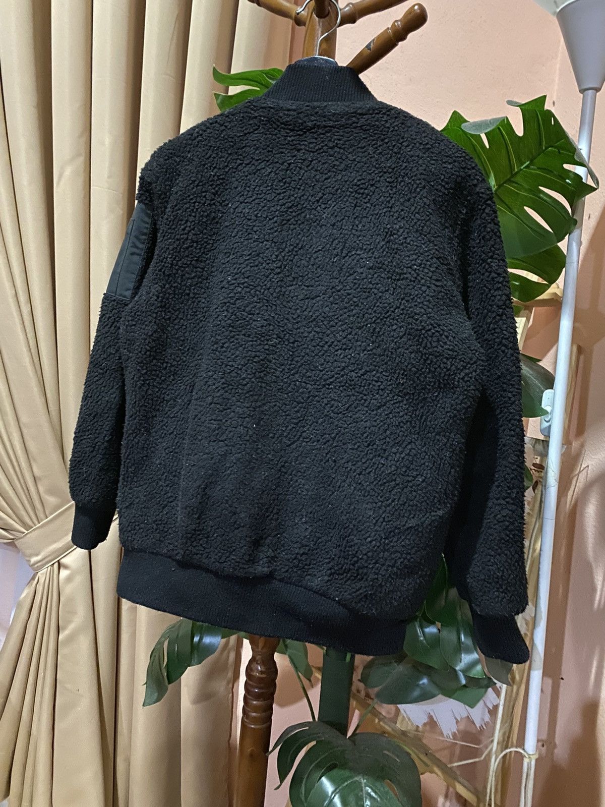 Japanese Brand Frank Stone Black Sherpa Fleece Bomber Jacket Korean Street Size US M / EU 48-50 / 2 - 8 Thumbnail