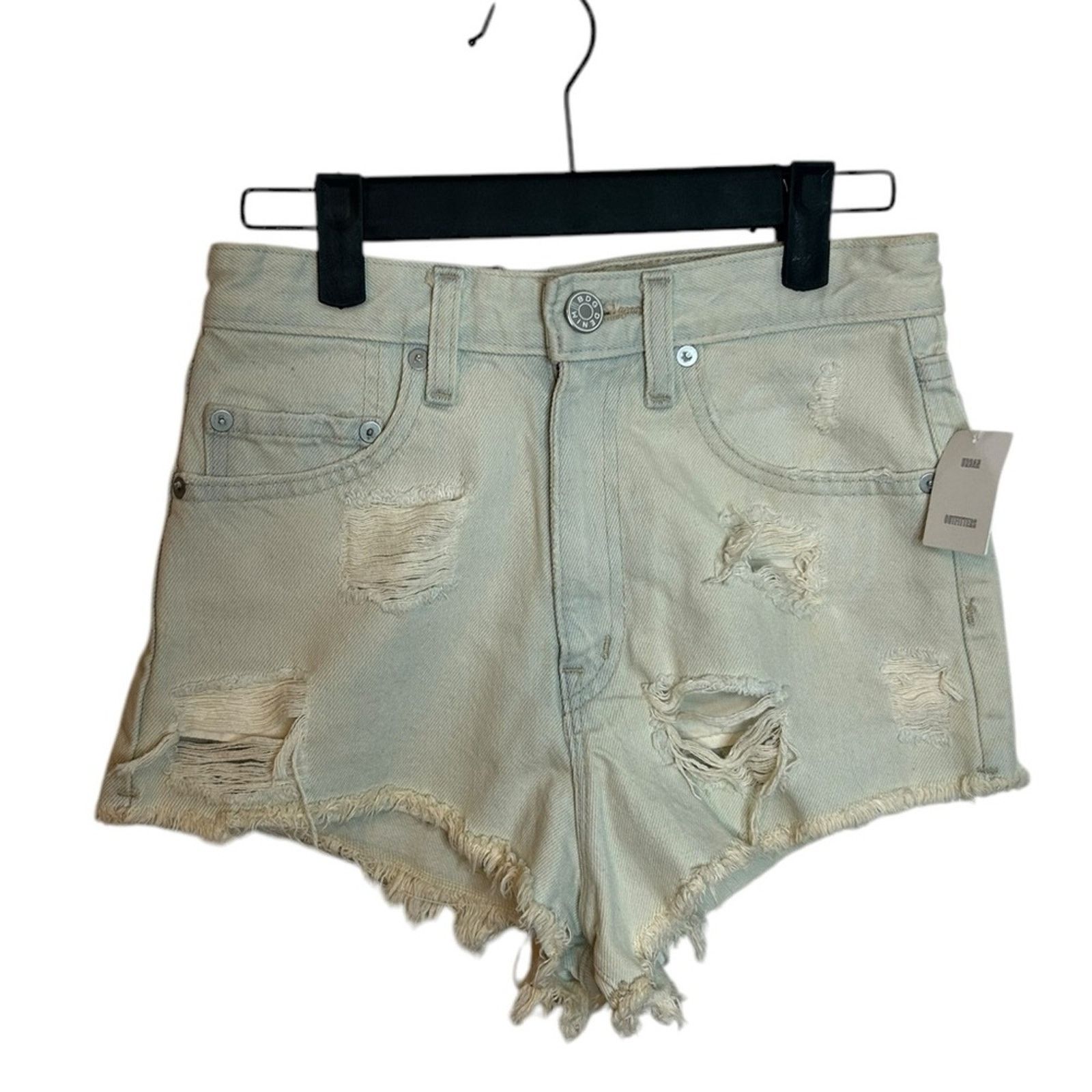 Bdg Nwt BDG Cheeky Super High Rise Distressed Denim Shorts Size 25" / US 0 / IT 36 - 1 Thumbnail