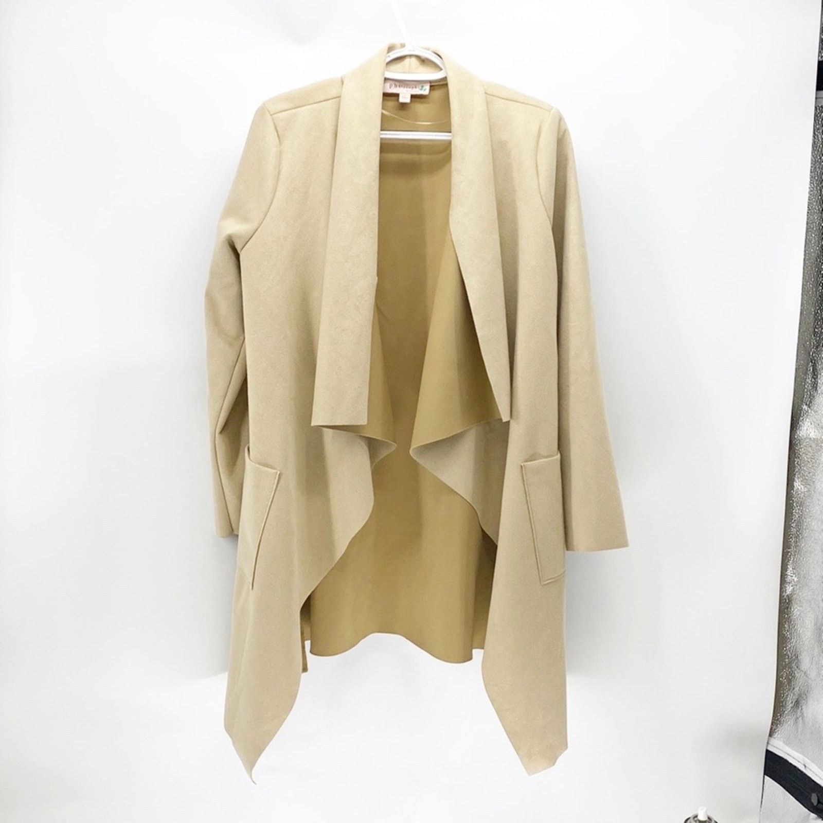 Alberta Ferretti × Other Philosophy camel faux suede waterfall longline western sz L Size L / US 10 / IT 46 - 1 Thumbnail