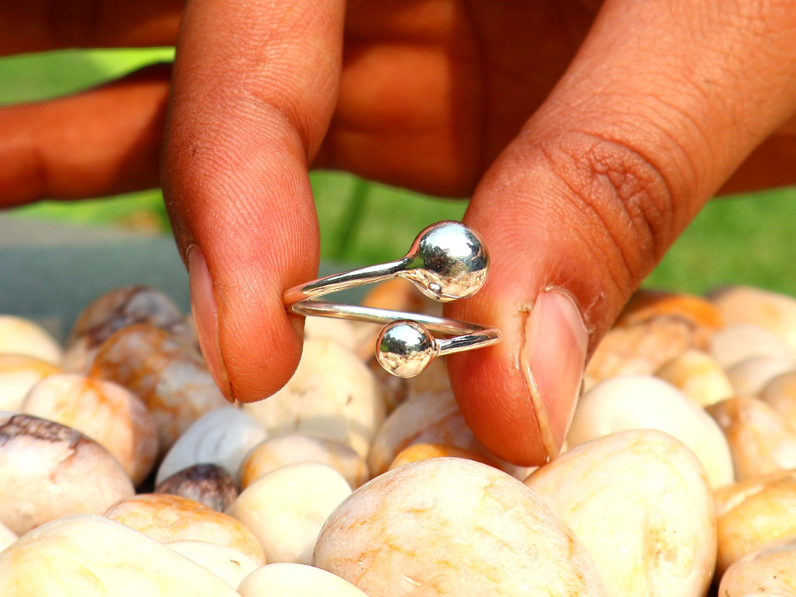 Handmade Double Ball Ring, Handmade Women Ring, Sterling Silver Ring Size ONE SIZE - 5 Thumbnail
