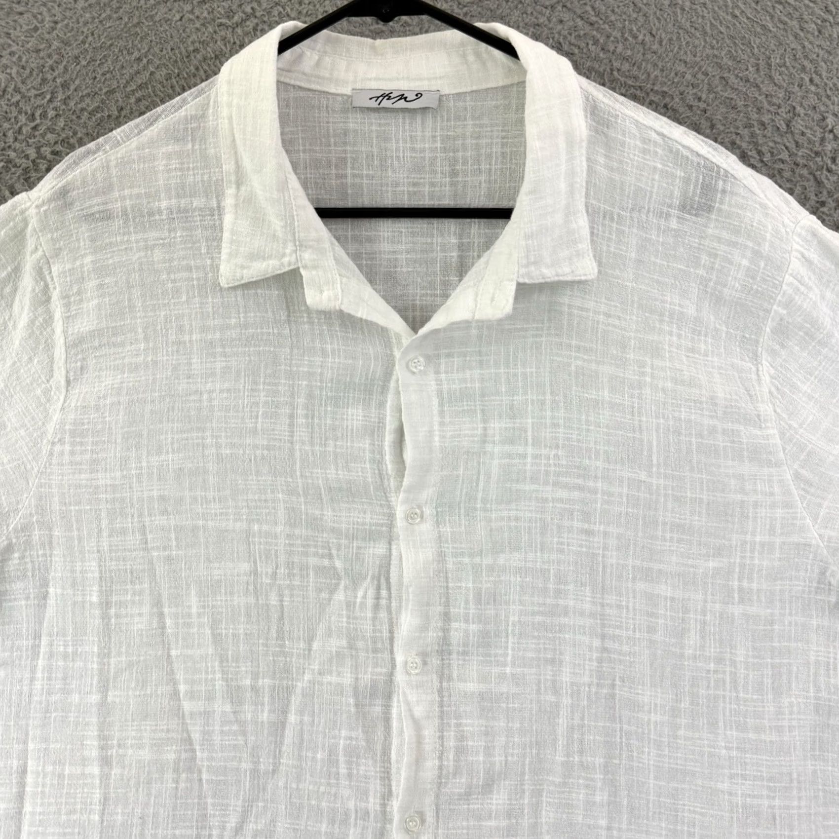 Vintage VINTAGE Made in Italy White Linen Shirt Men 2XL Short Sleeve Button-Up Collared Casual Beach Preppy Size US XXL / EU 58 / 5 - 3 Thumbnail