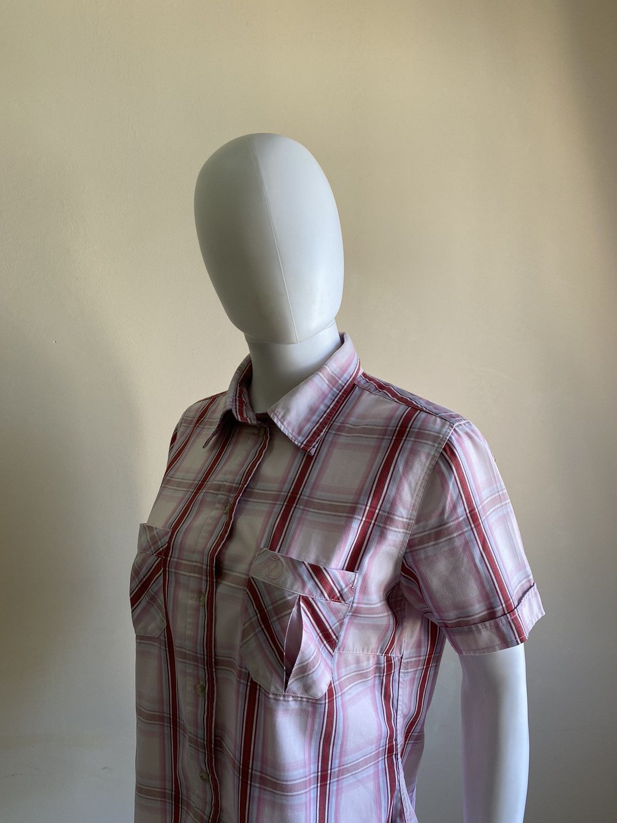 Fjallraven Fjall Raven Womens Pink Button Up Short Sleeve Check Shirt Size M / US 6-8 / IT 42-44 - 8 Thumbnail