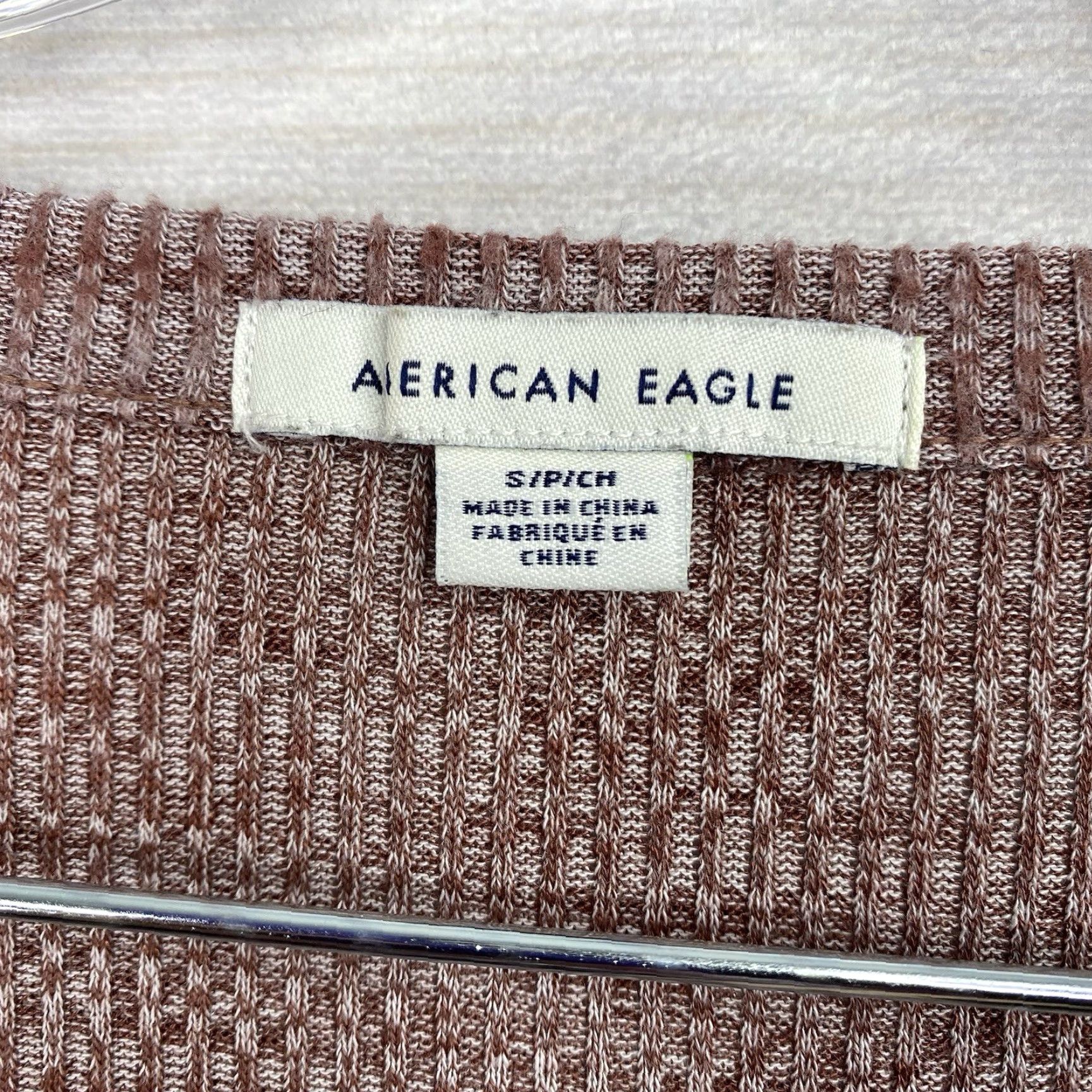 American Eagle Outfitters American Eagle Outfitters Nightgown Womens Pink Heather V-Neck Long Sleeve Heather Knit Gown S Satin/Polyester Spandex Size S / US 4 / IT 40 - 3 Thumbnail
