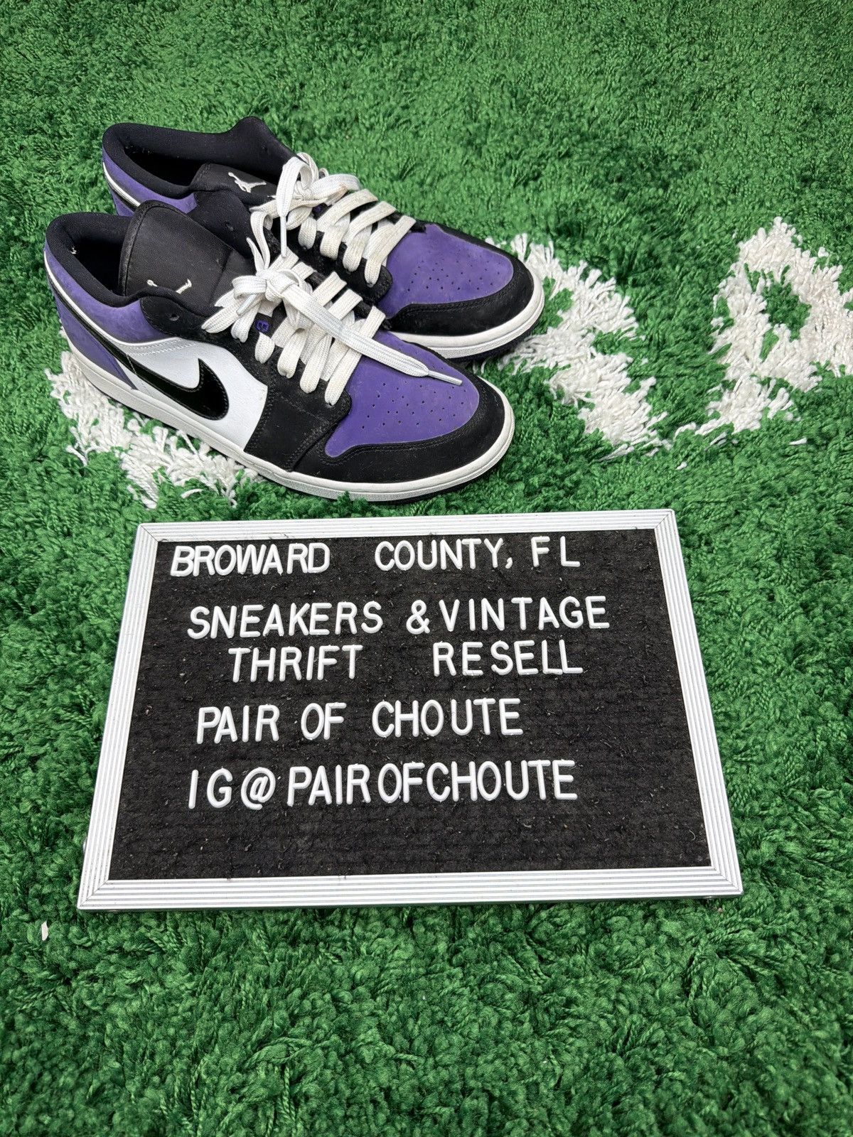 Jordan Brand Air Jordan 1 Low 'Court Purple' 2019 Size US 10 / EU 43 - 1 Thumbnail
