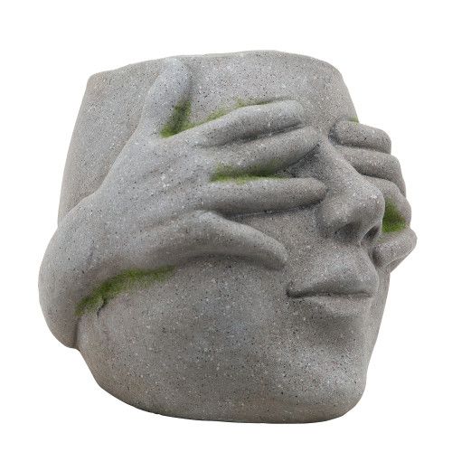 Designer × Homemade RESIN, 9"H NO SEE PLANTER, GRAY Size US L / EU 52-54 / 3 - 4 Thumbnail