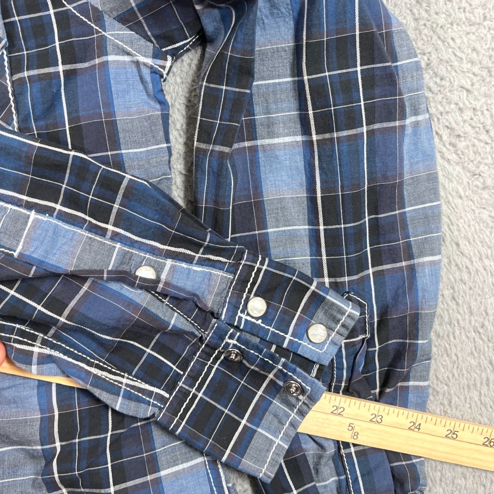 Vintage Buckle BKE Mens Shirt Long Sleeve Cotton Plaid Western Cowboy Embroidered Pearl Snap S Size US S / EU 44-46 / 1 - 5 Thumbnail