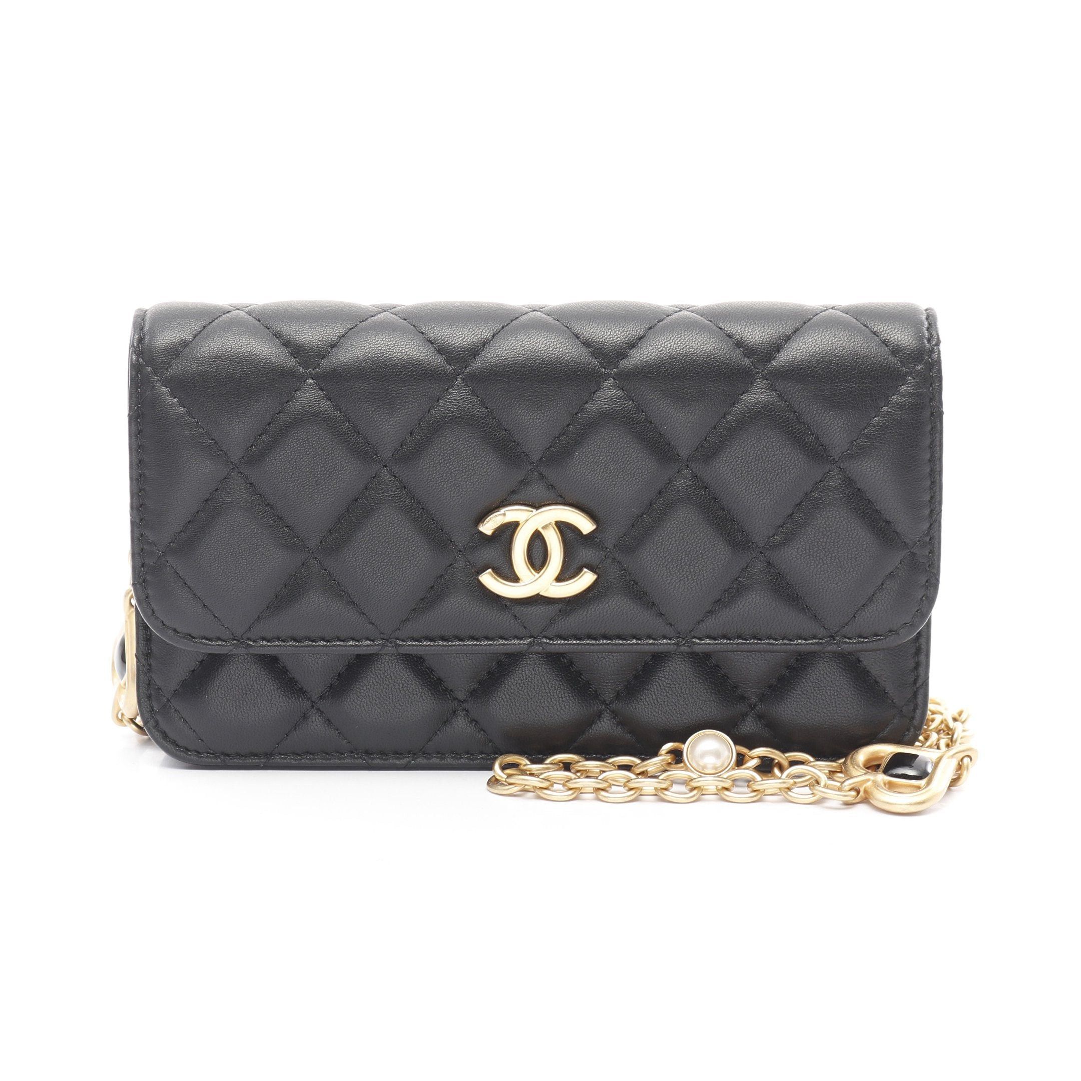 Chanel Chanel Matelasse Chain Wallet Lambskin Black Gold Hardware Size ONE SIZE - 1 Thumbnail