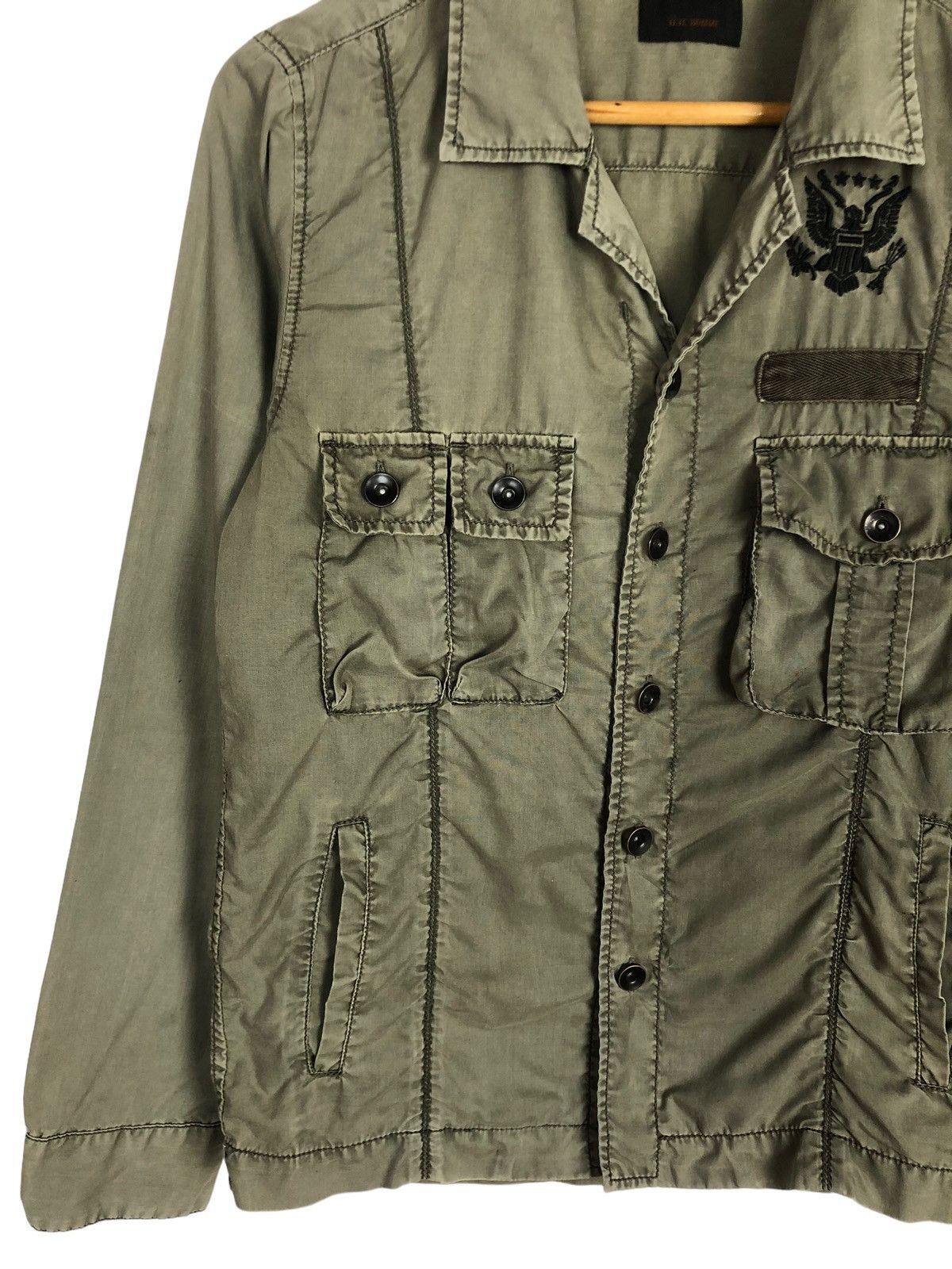 Issey Miyake × Japanese Brand × Tete Homme Vintage Tete Homme Issey Miyake Army Button Up Shirt Size US S / EU 44-46 / 1 - 3 Thumbnail