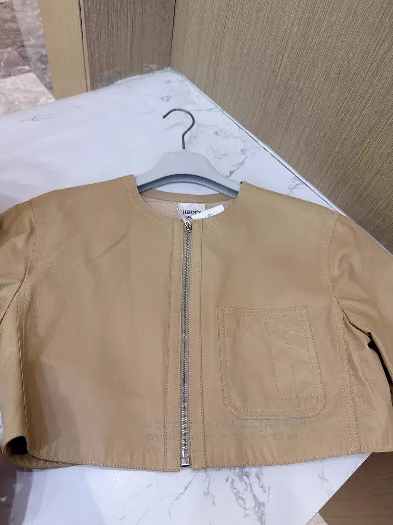 Hermes Hermes Nude short sheepskin leather jacket Size XS / US 0-2 / IT 36-38 - 2 Thumbnail