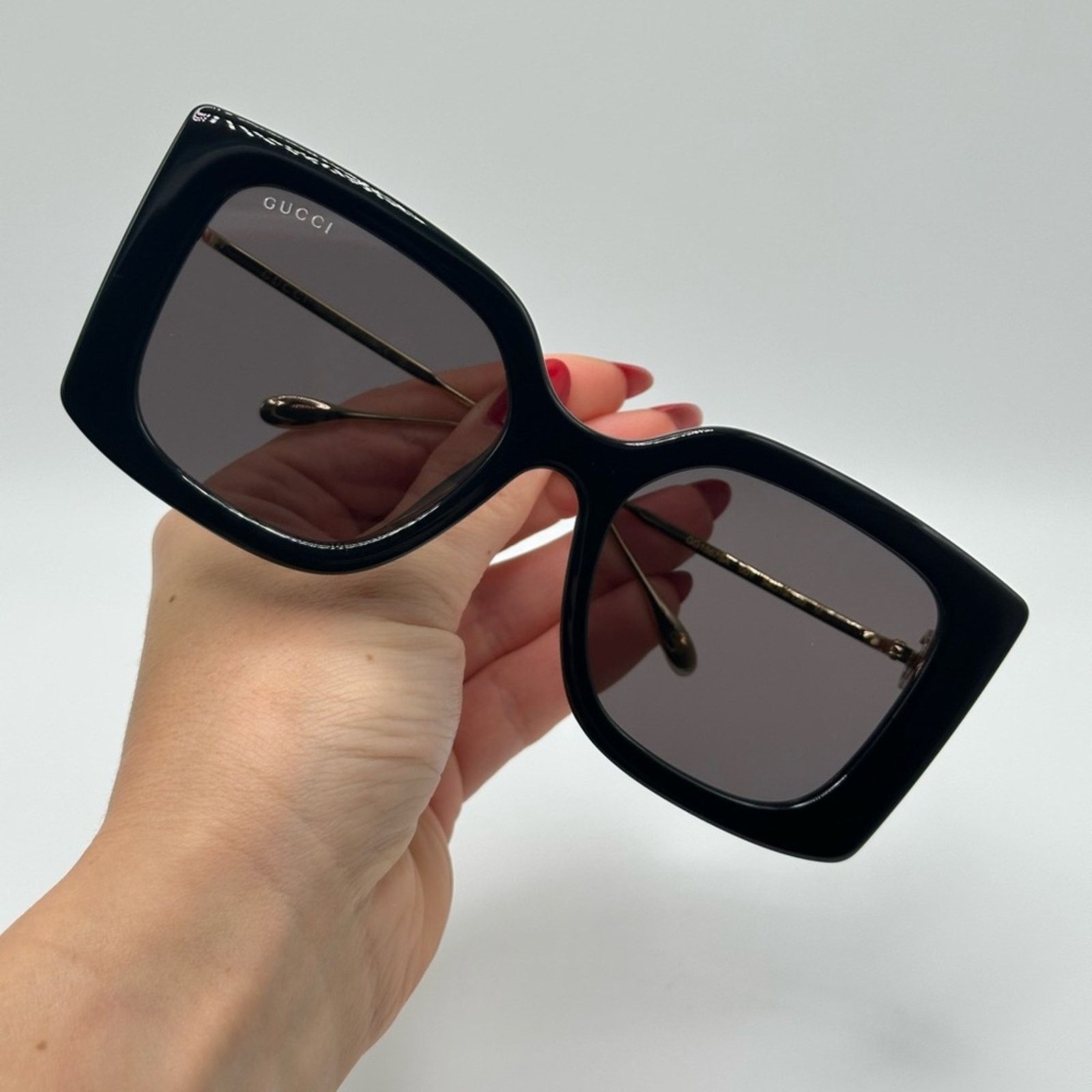 Gucci GUCCI Sunglasses GG1567SA 001 Black Gold Grey New Authentic Size ONE SIZE - 9 Thumbnail