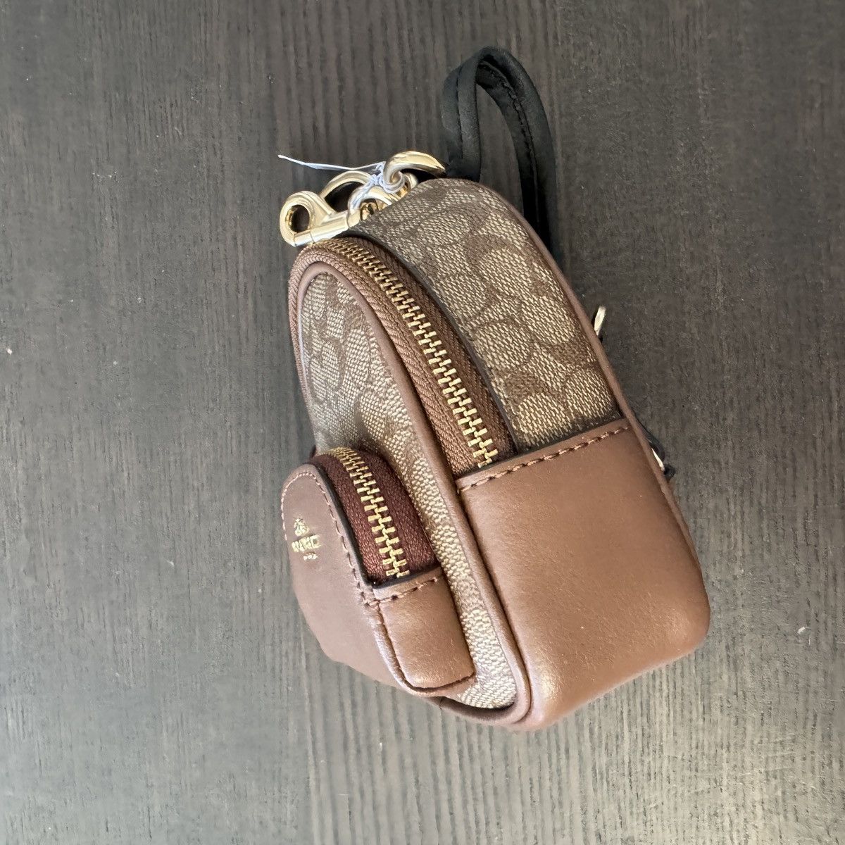 Coach Mini Court Backpack Bag Charm In Signature Canvas