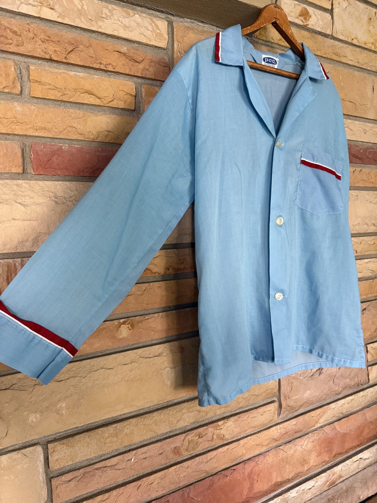 Vintage Vintage 70s Button Up Pajama Shirt Size US L / EU 52-54 / 3 - 3 Thumbnail