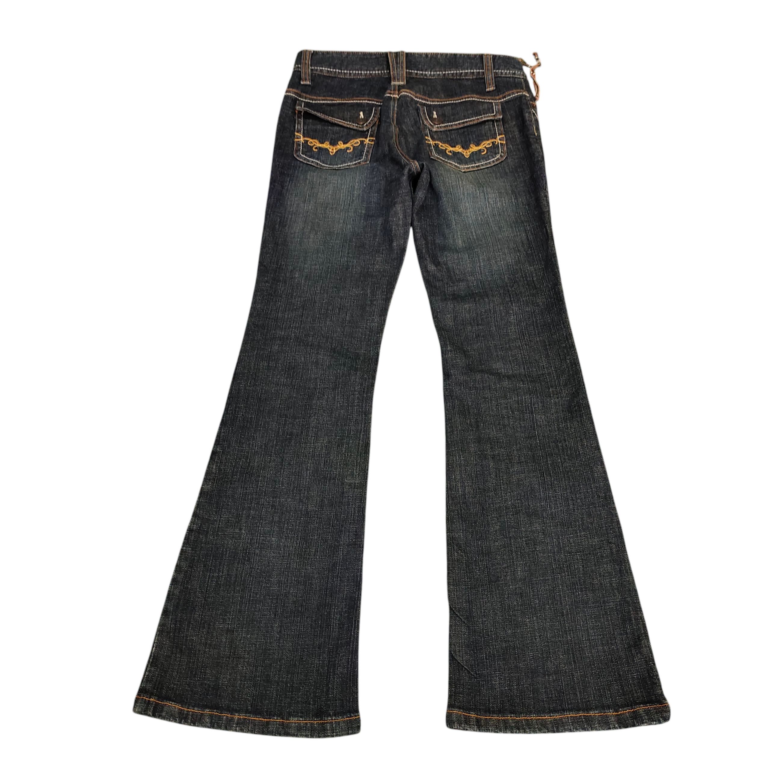 If Six Was Nine Flare Jeans Alpha Cubic Tribal Embroider Distress Bootcut Size US 30 / EU 46 - 2 Thumbnail