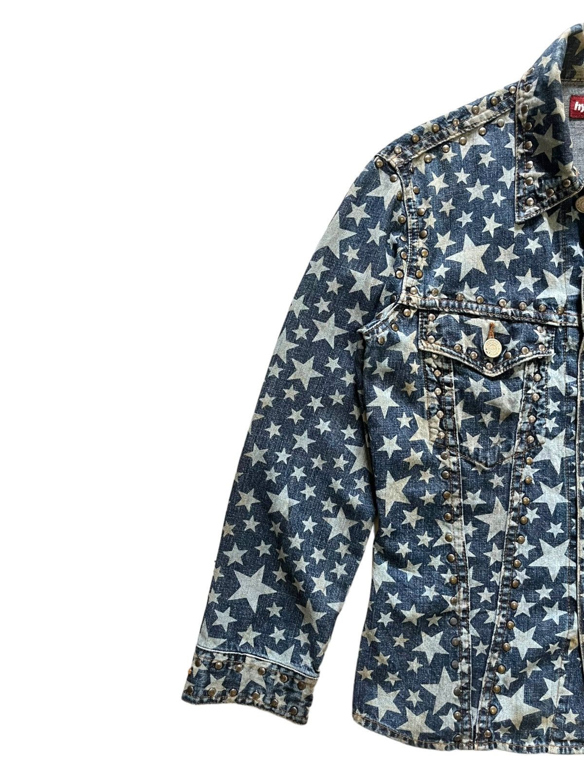 Hysteric Glamour × Japanese Brand × Seditionaries Vintage Hysteric Allover Print Stars Studded Denim Shirts Size S / US 4 / IT 40 - 6 Thumbnail