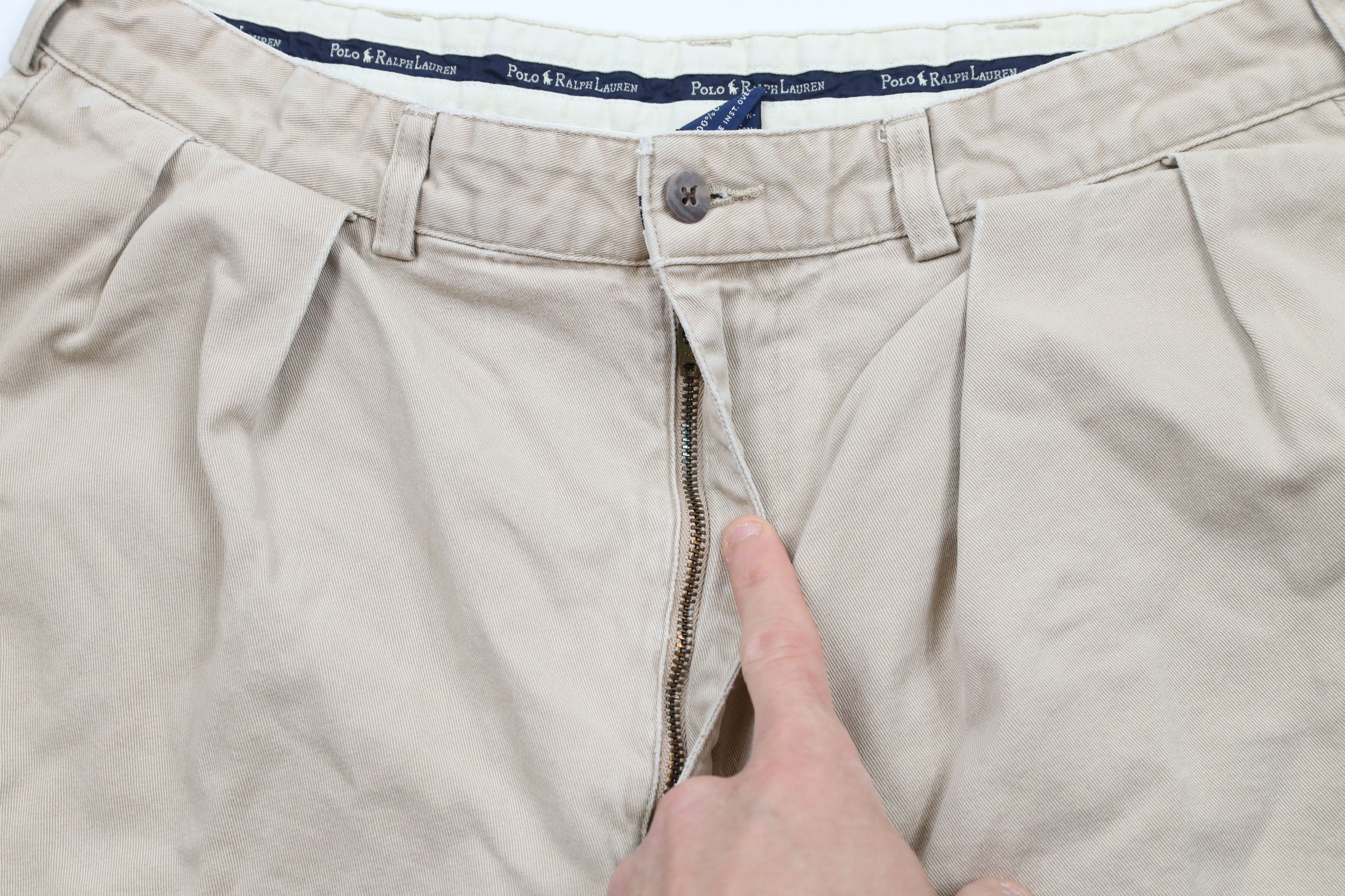 Ralph Lauren × Vintage Vintage 90s Ralph Lauren Above Knee Chino Shorts Beige Size US 32 / EU 48 - 7 Thumbnail