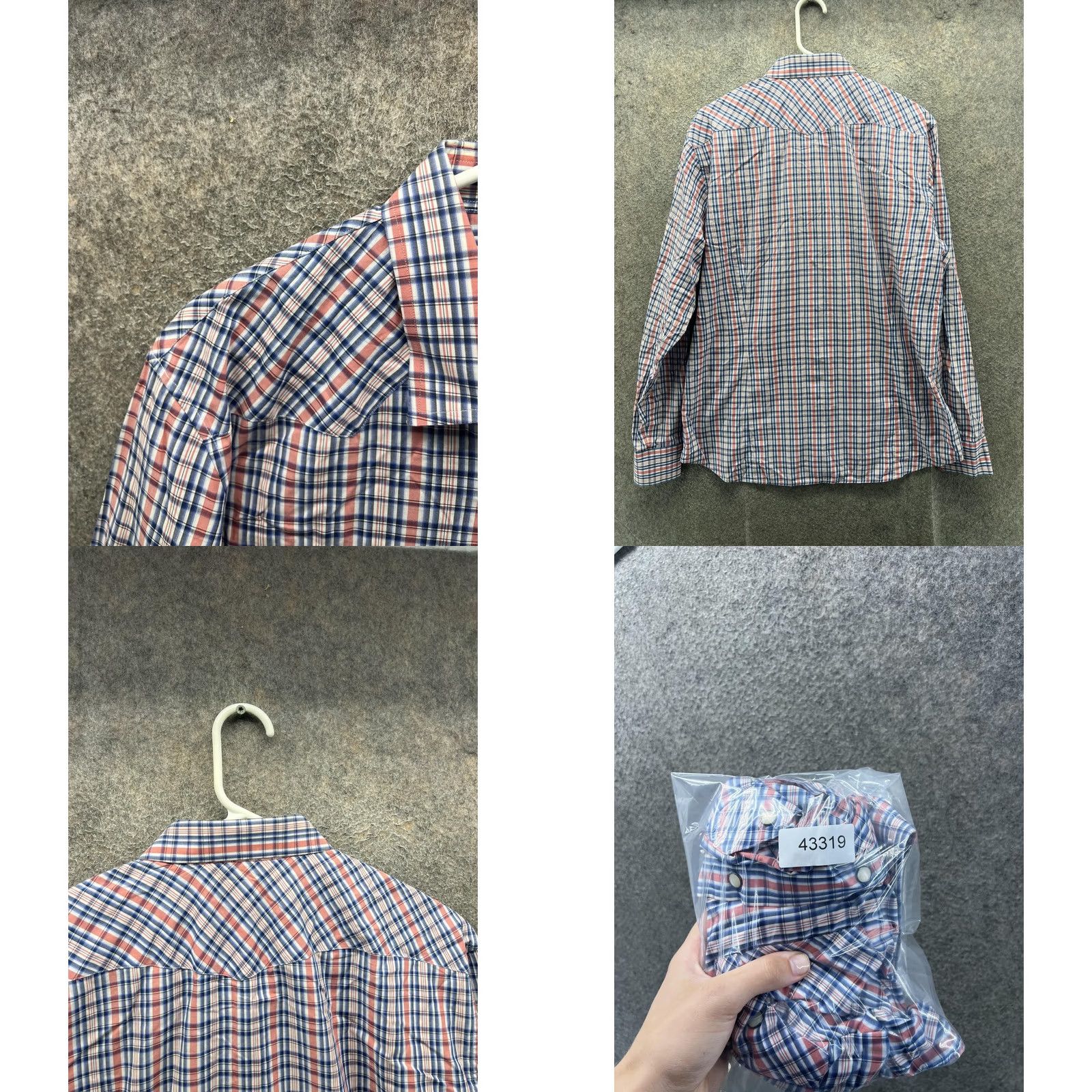 Banana Republic Banana Republic Shirt Mens L Blue Plaid Long Sleeve Snap Front Casual Size US L / EU 52-54 / 3 - 8 Thumbnail