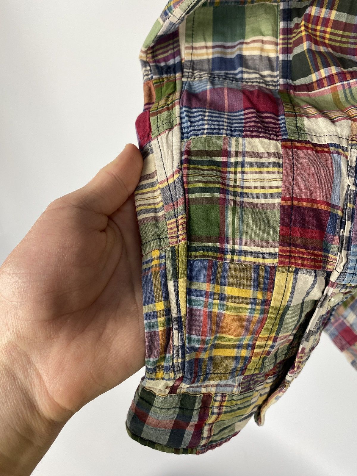 Ralph Lauren RRL Ralph Lauren Patchwork Distressed Nova Check Shirt Size US L / EU 52-54 / 3 - 8 Thumbnail