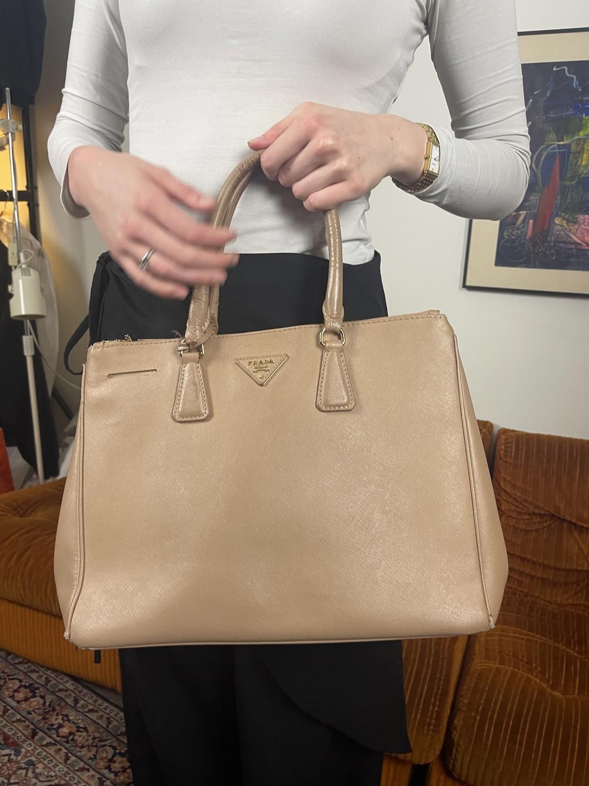 Prada Prada - Beige Leather Tote Bag Size ONE SIZE - 2 Thumbnail