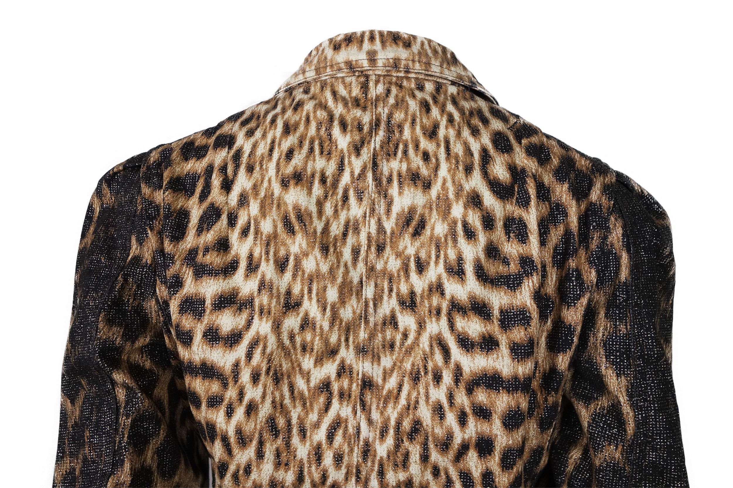 Roberto Cavalli Roberto Cavalli Denim Jacket Leopard Print 90s Vintage Size S / US 4 / IT 40 - 8 Thumbnail