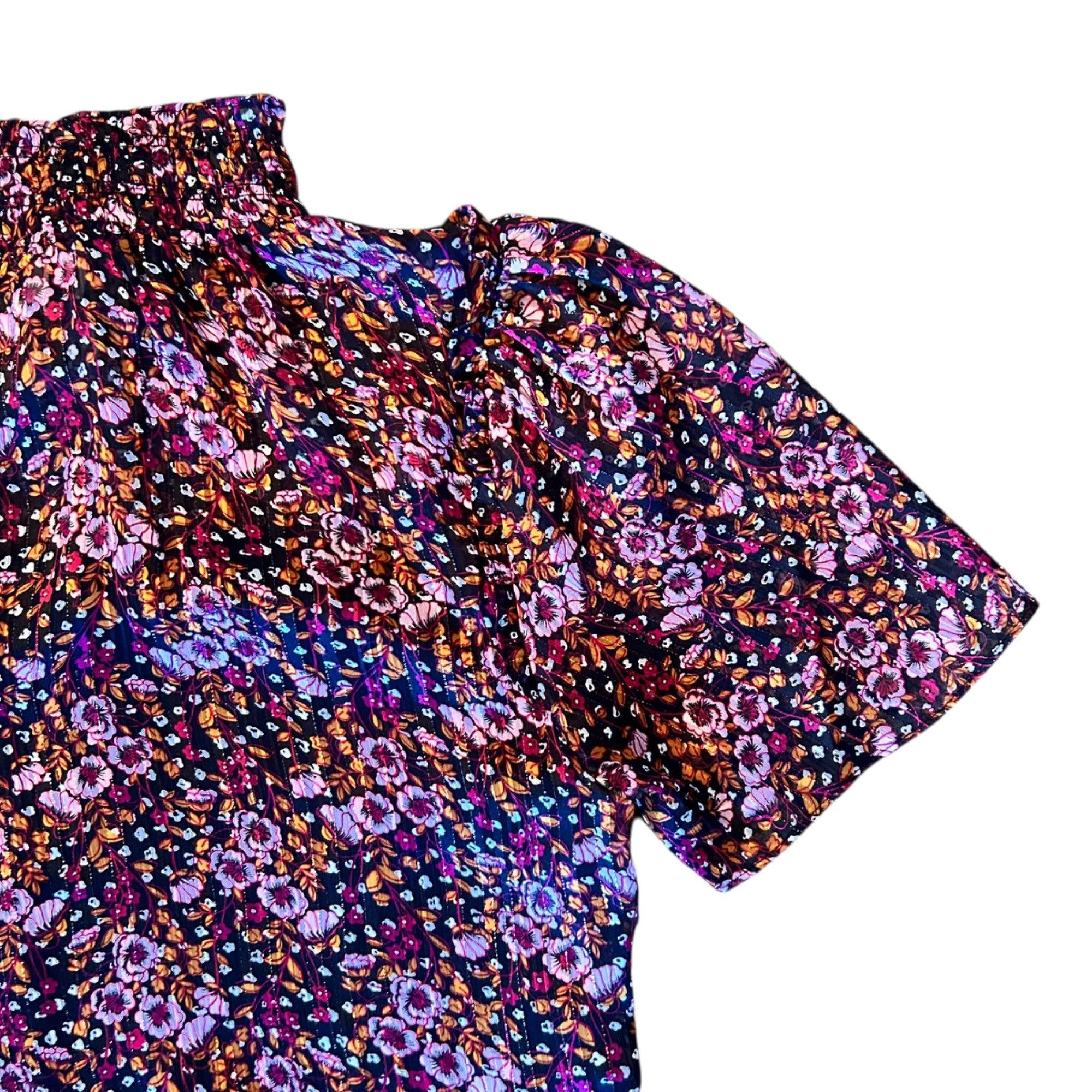 Other Melloday Floral Metallic Woven Feminine Romantic Flutter Sle Size S / US 4 / IT 40 - 6 Thumbnail