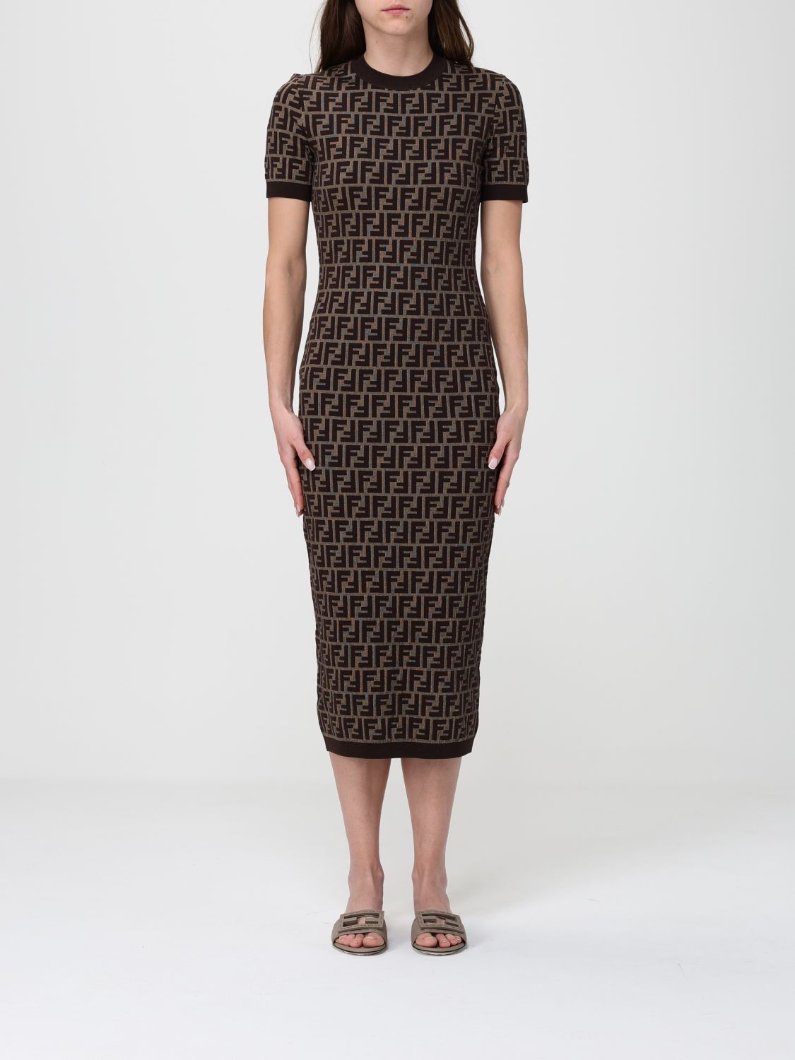 Fendi Dress Woman Brown