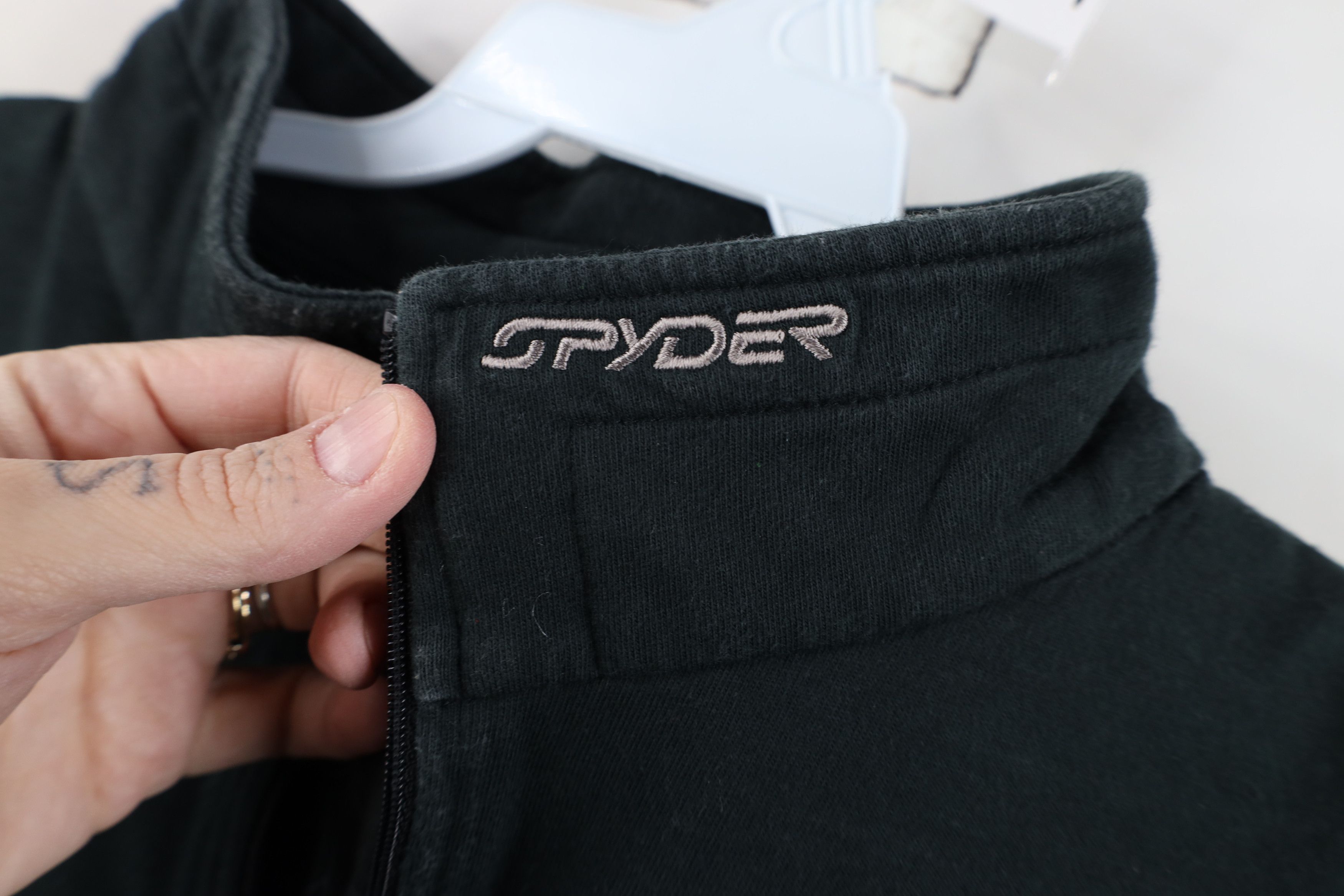 Spyder Vintage 90s Spyder Big Log Web Half Zip Mock Neck Shirt Size US L / EU 52-54 / 3 - 4 Thumbnail