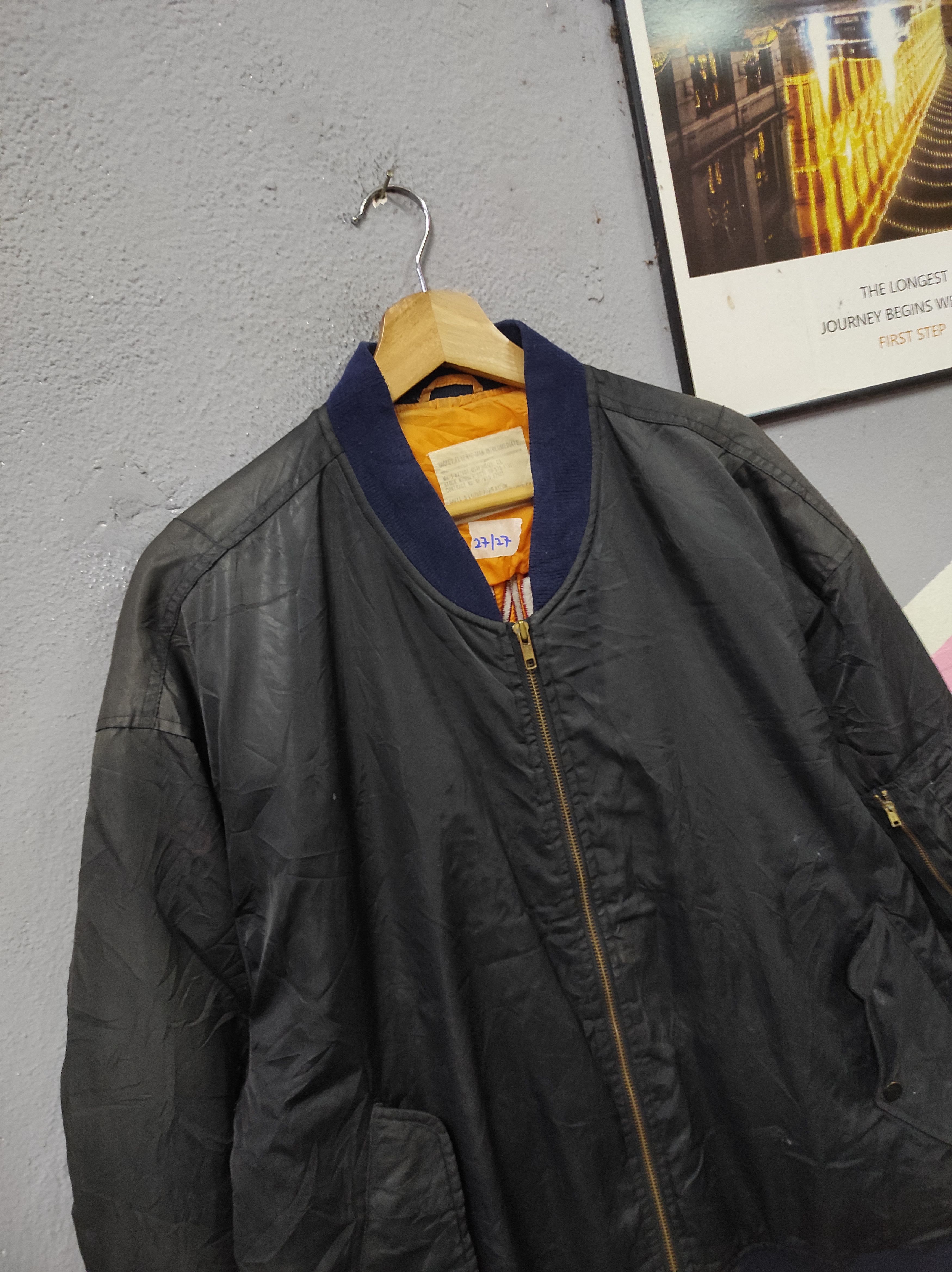 Vintage PC CONCRETE STAFF FLYERS BOMBER JACKET DISTRESSED FADED Size US XL / EU 56 / 4 - 6 Thumbnail