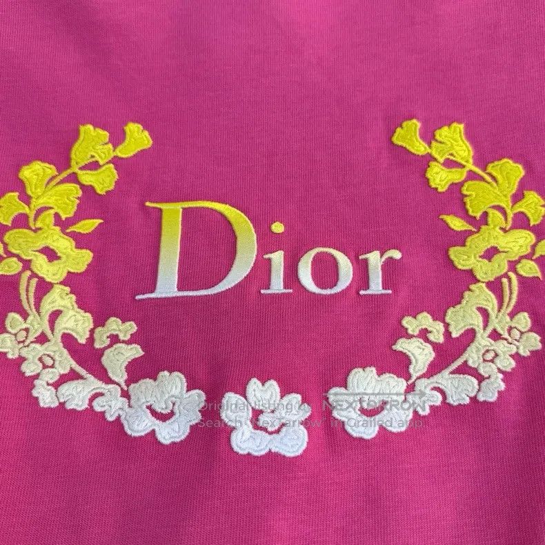 Dior Dior Rose-red gradient embroidery logo short sleeves Size US M / EU 48-50 / 2 - 7 Thumbnail