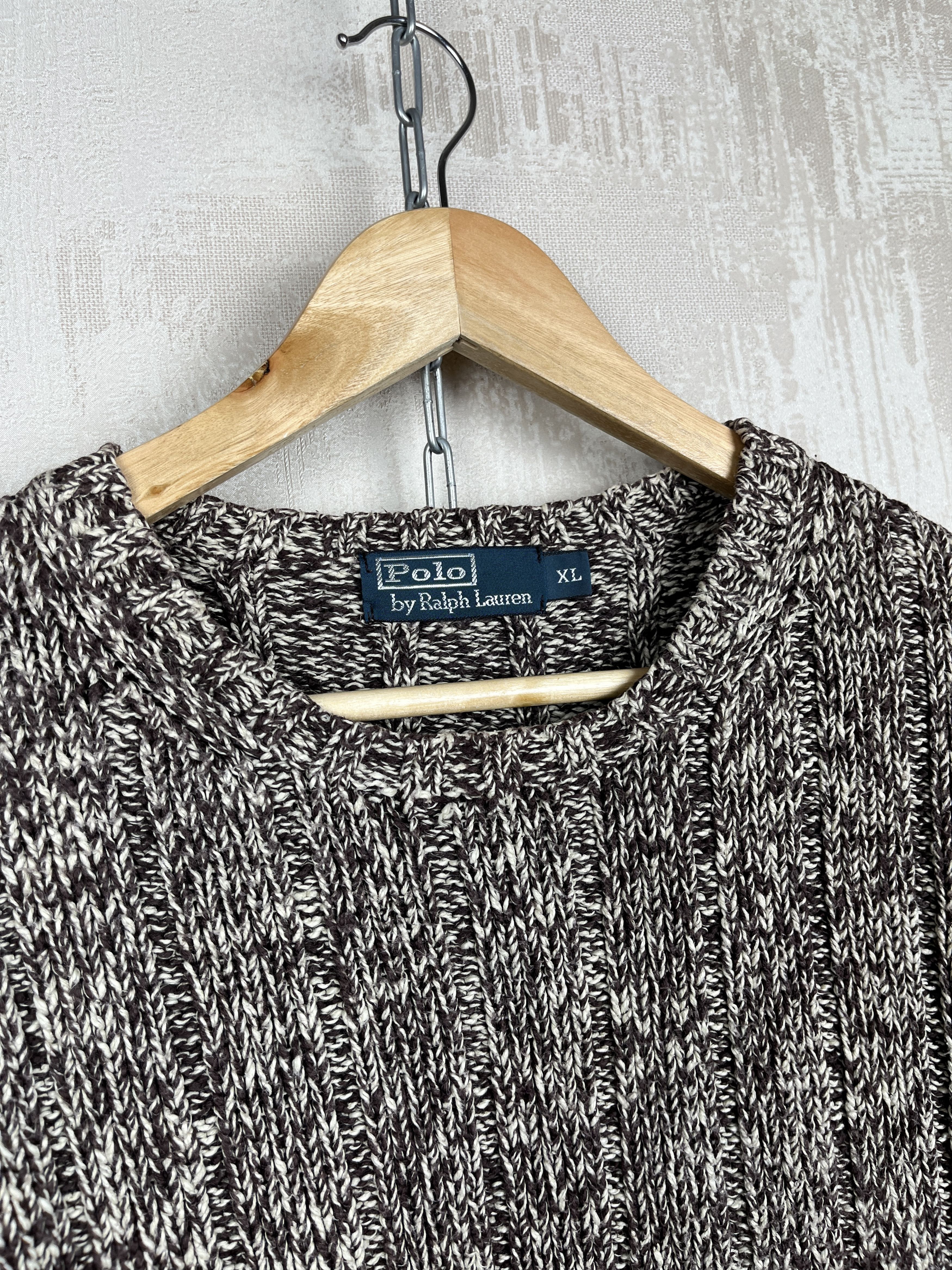 Polo Ralph Lauren × Ralph Lauren × Vintage Polo by Ralph Lauren Cotton Melange Knit Heavy Sweater Size US XL / EU 56 / 4 - 4 Thumbnail