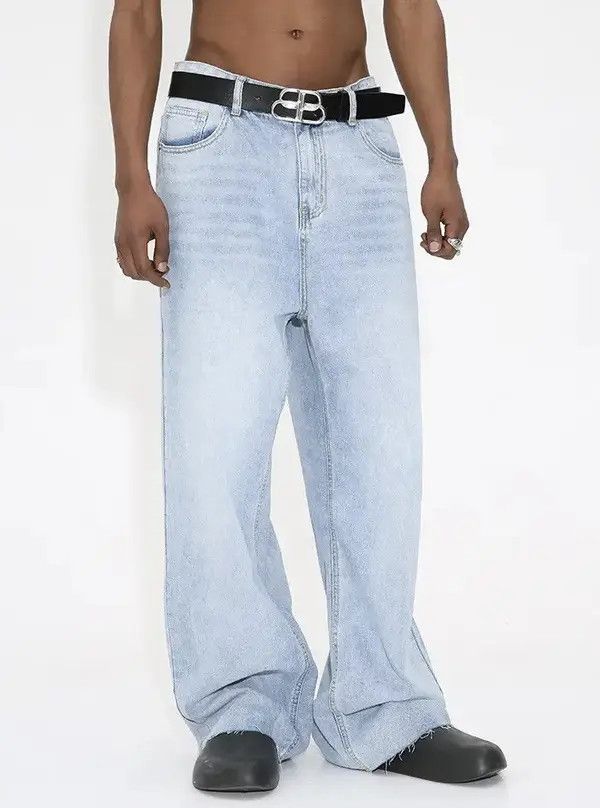 VIBE Washed distressed loose baggy jeans y2k Size US 32 / EU 48 - 3 Thumbnail
