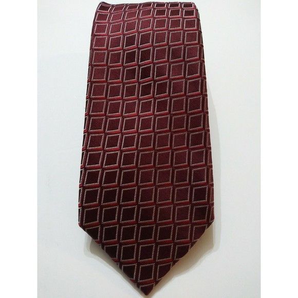 Ermenegildo Zegna ERMENEGILDO ZEGNA MEN'S NEW BURGUNDY SILK TIE WIDTH: 3 1/2" Size ONE SIZE - 1 Thumbnail