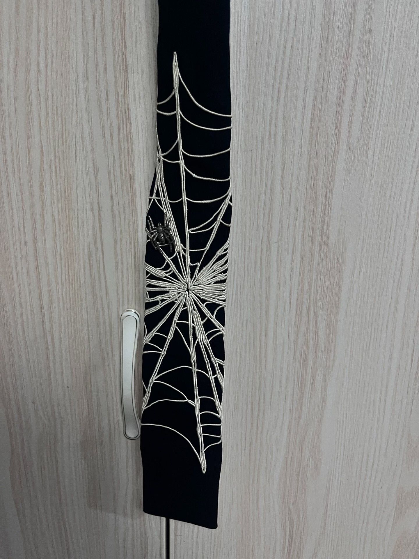 Yohji Yamamoto Yohji Yamamoto Spider Web Embroidered Tie Size ONE SIZE - 1 Thumbnail