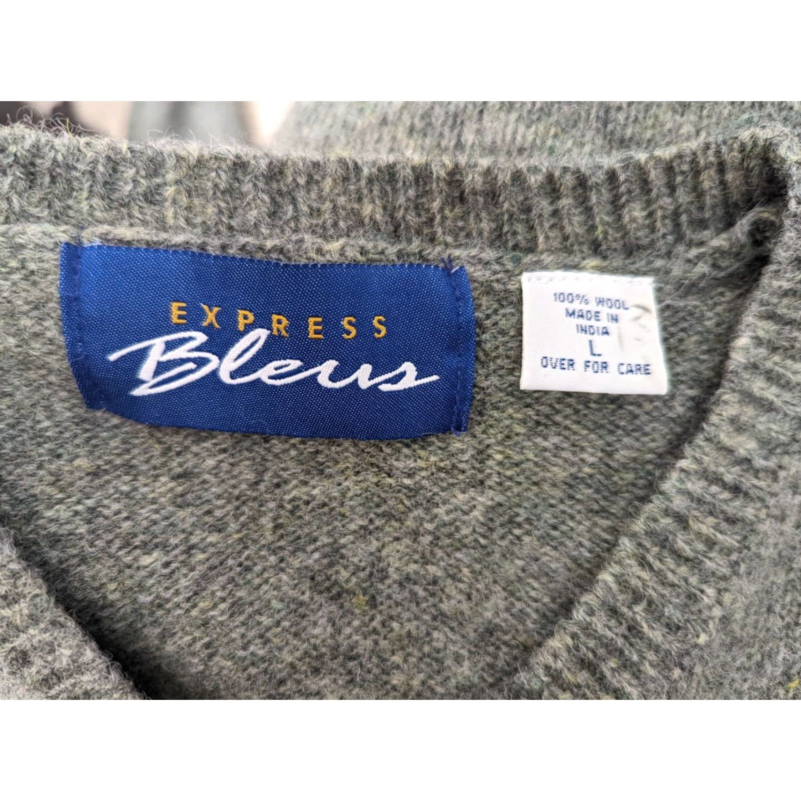 Vintage VINTAGE Express Bleus Sweater Pullover 90s Wool Crew Neck Long Sleeve Men’s Large Green 100% Wool Ski Fall Winter S10 90s Classic Theme Mens Size US L / EU 52-54 / 3 - 4 Thumbnail