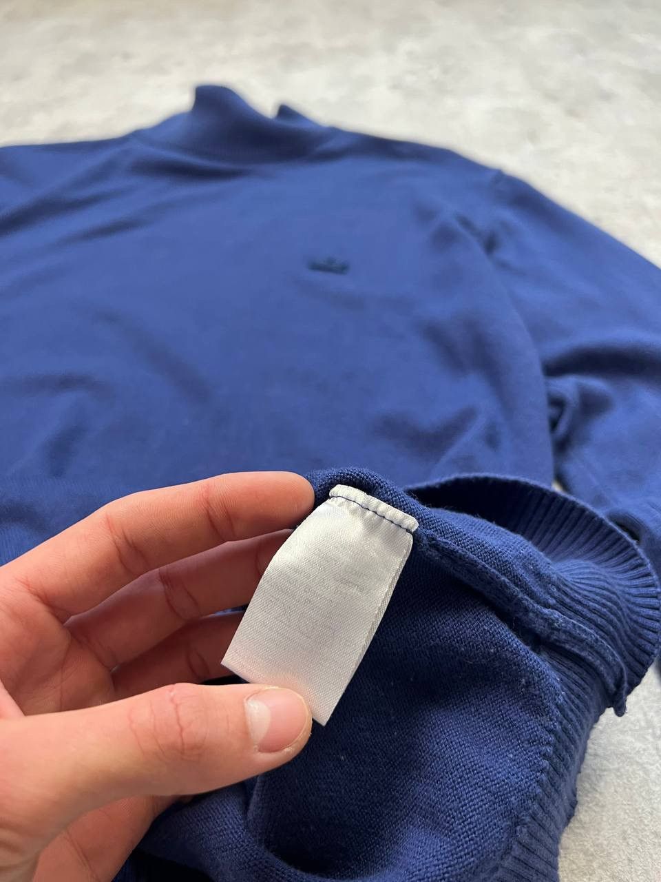Lacoste Lacoste Blue Light Sweater Under The Neck Leather Logo Size US L / EU 52-54 / 3 - 12 Thumbnail