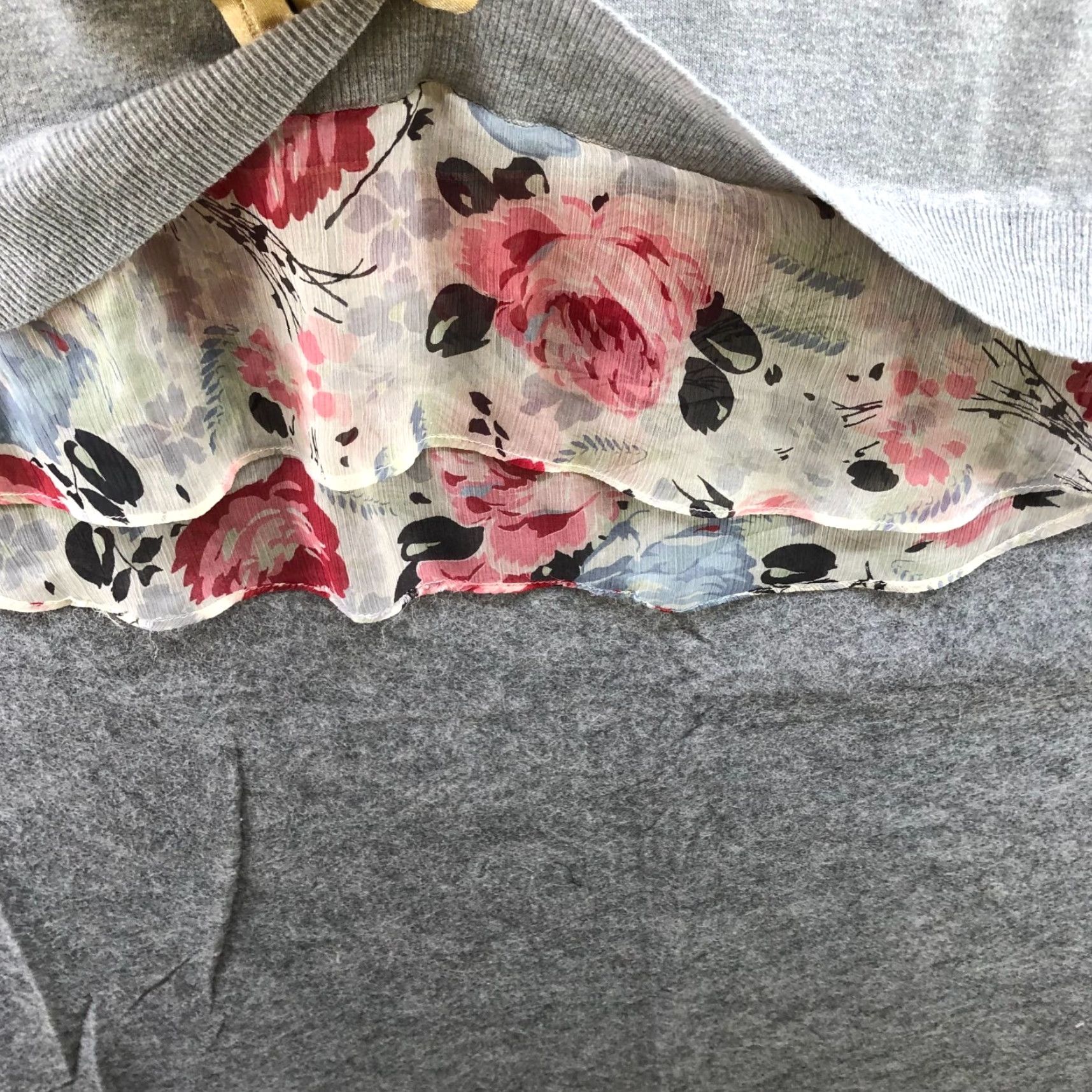 Ralph Lauren VINTAGE Lauren Ralph Lauren Sweater Womens L Gray Floral Crew Neck Long Sleeve Pullover Casual Lightweight Cotton Blend 90s Girls Size L / US 10 / IT 46 - 7 Thumbnail