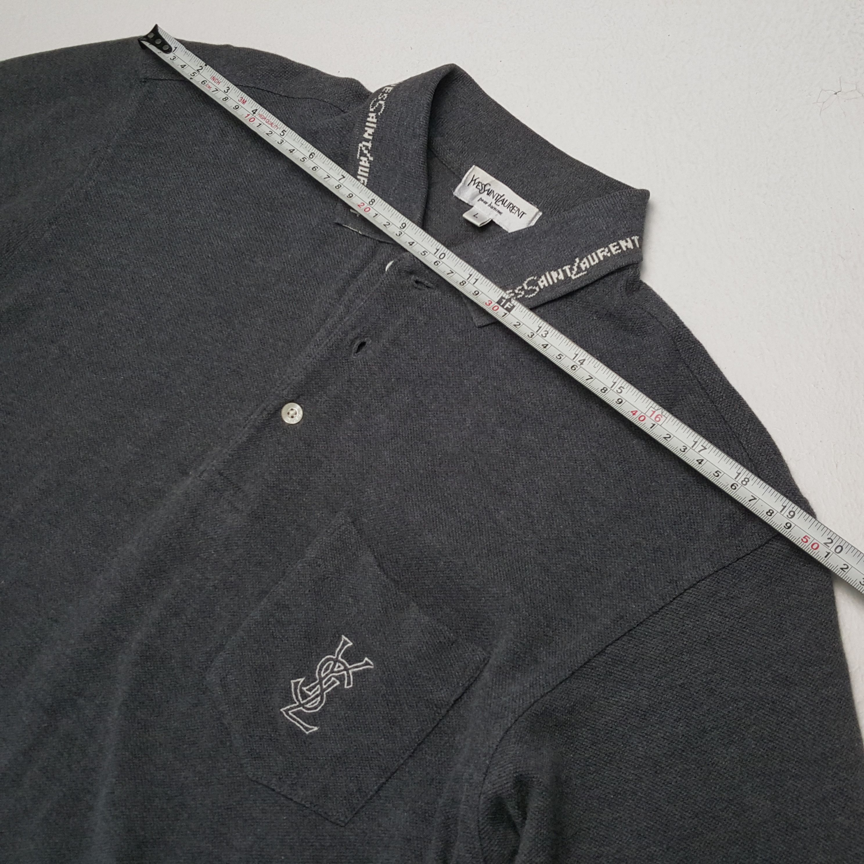 Vintage × Yves Saint Laurent YVES SAINT LAURENT Long Sleeve Polos YSL Logo Design Size US L / EU 52-54 / 3 - 5 Thumbnail