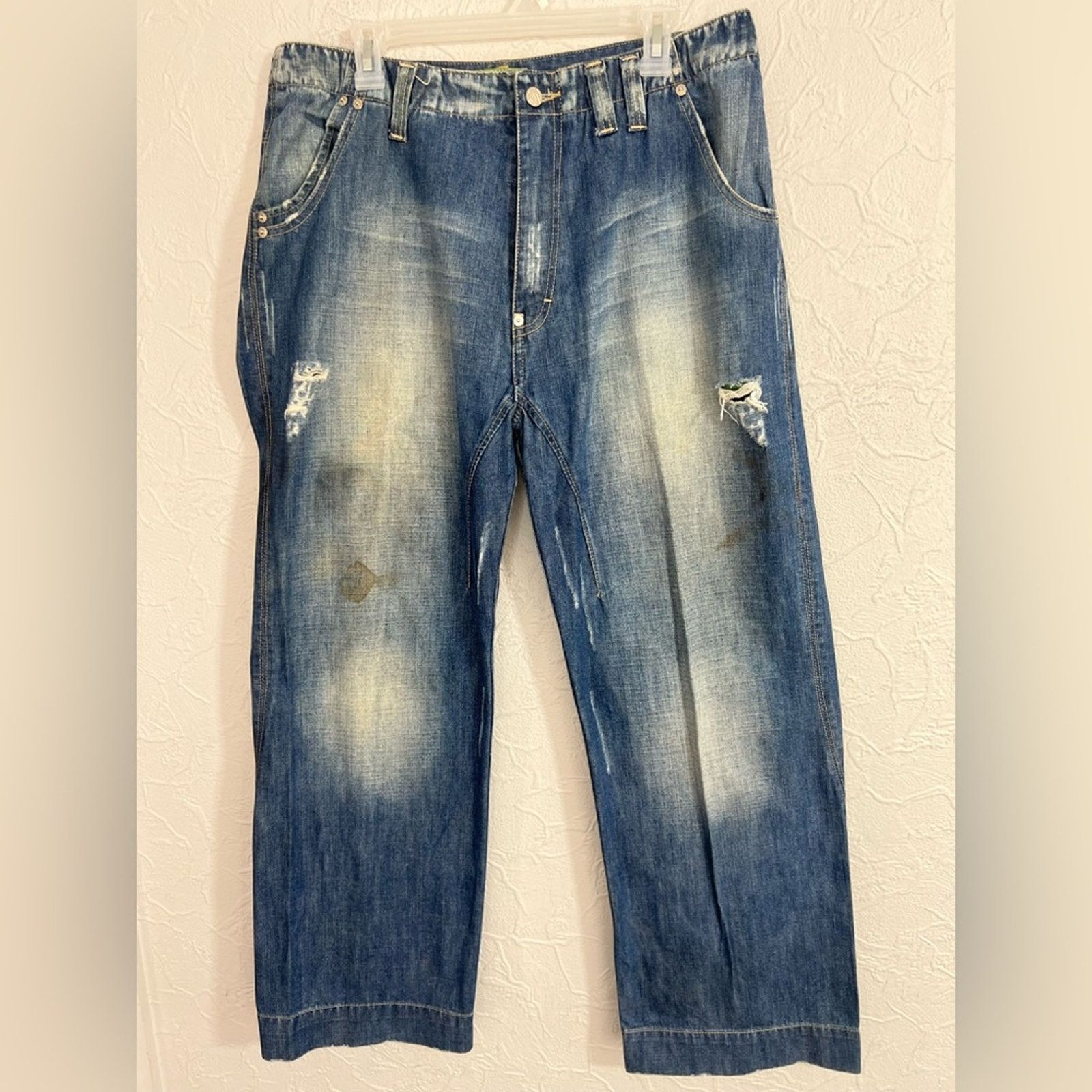 Vintage Vintage Meezan Jeans Mens 34x29 Jnco Style Y2K Baggy Skater Size US 34 / EU 50 - 2 Thumbnail