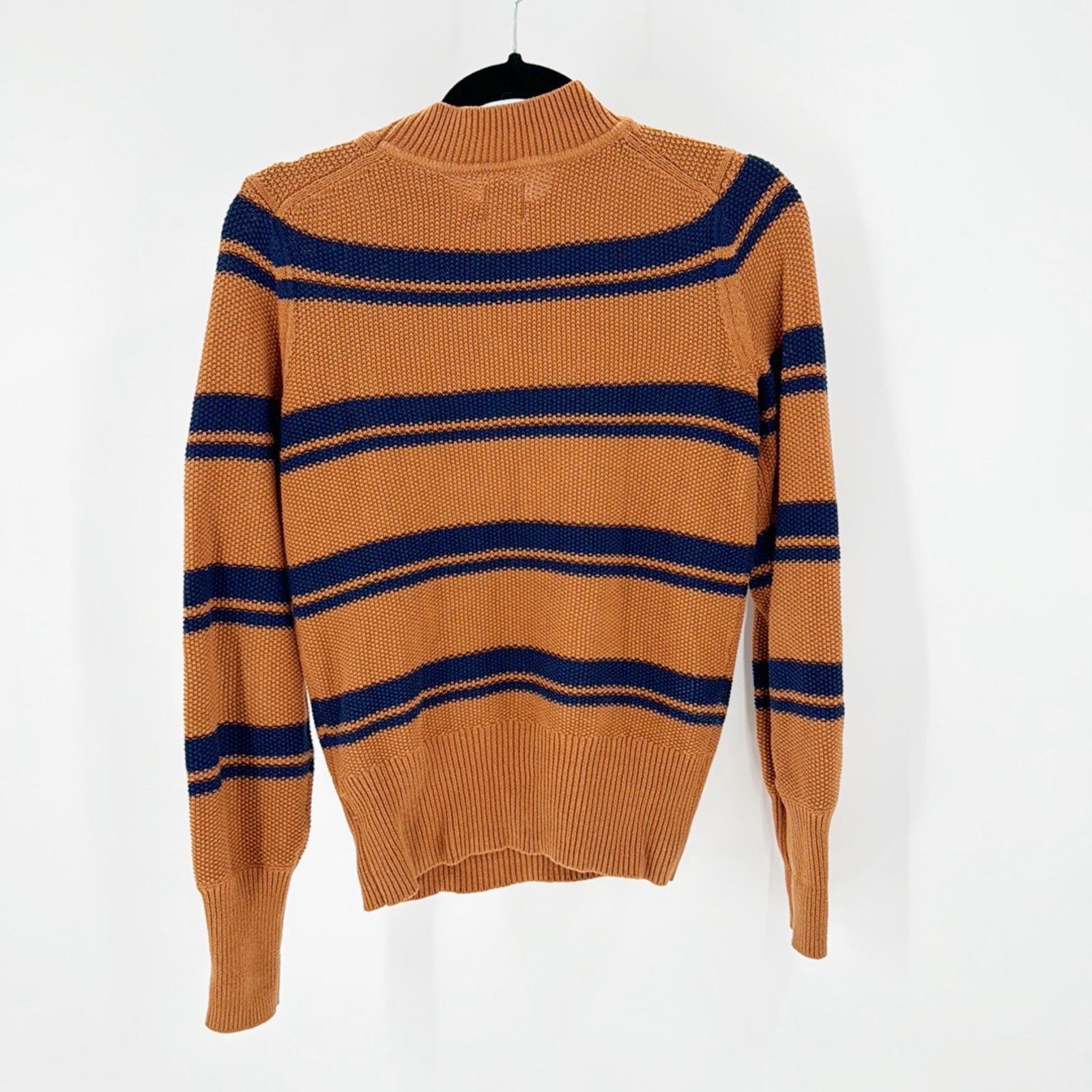 Gap GAP mock neck brown blue textured sweater nautical fall Size S / US 4 / IT 40 - 4 Thumbnail