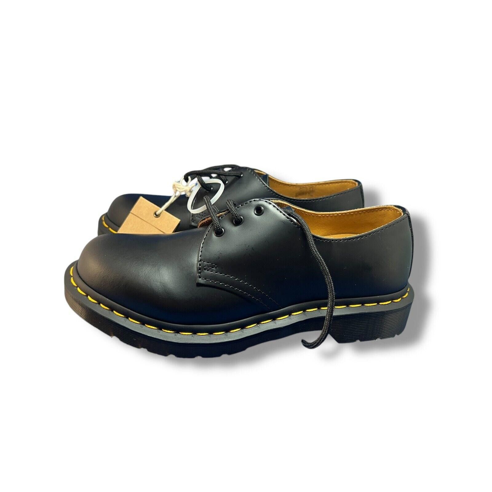 Dr. Martens Dr. Martens 1461 Smooth Leather Oxford Shoes Black Yellow Size US 8 / IT 38 - 4 Thumbnail